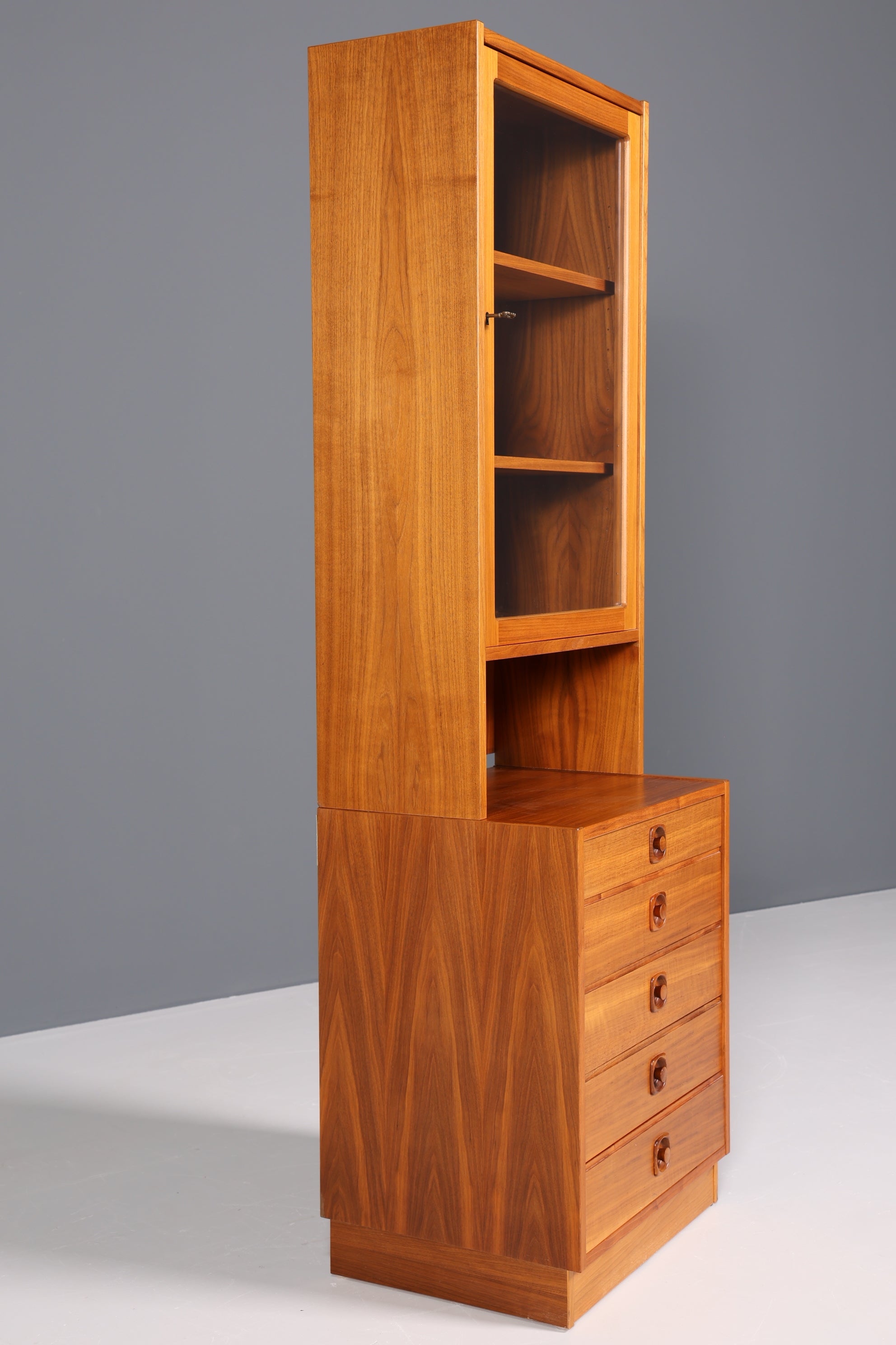 Mid Century Børge Morgensen Regal Vitrine Teak Bücherschrank