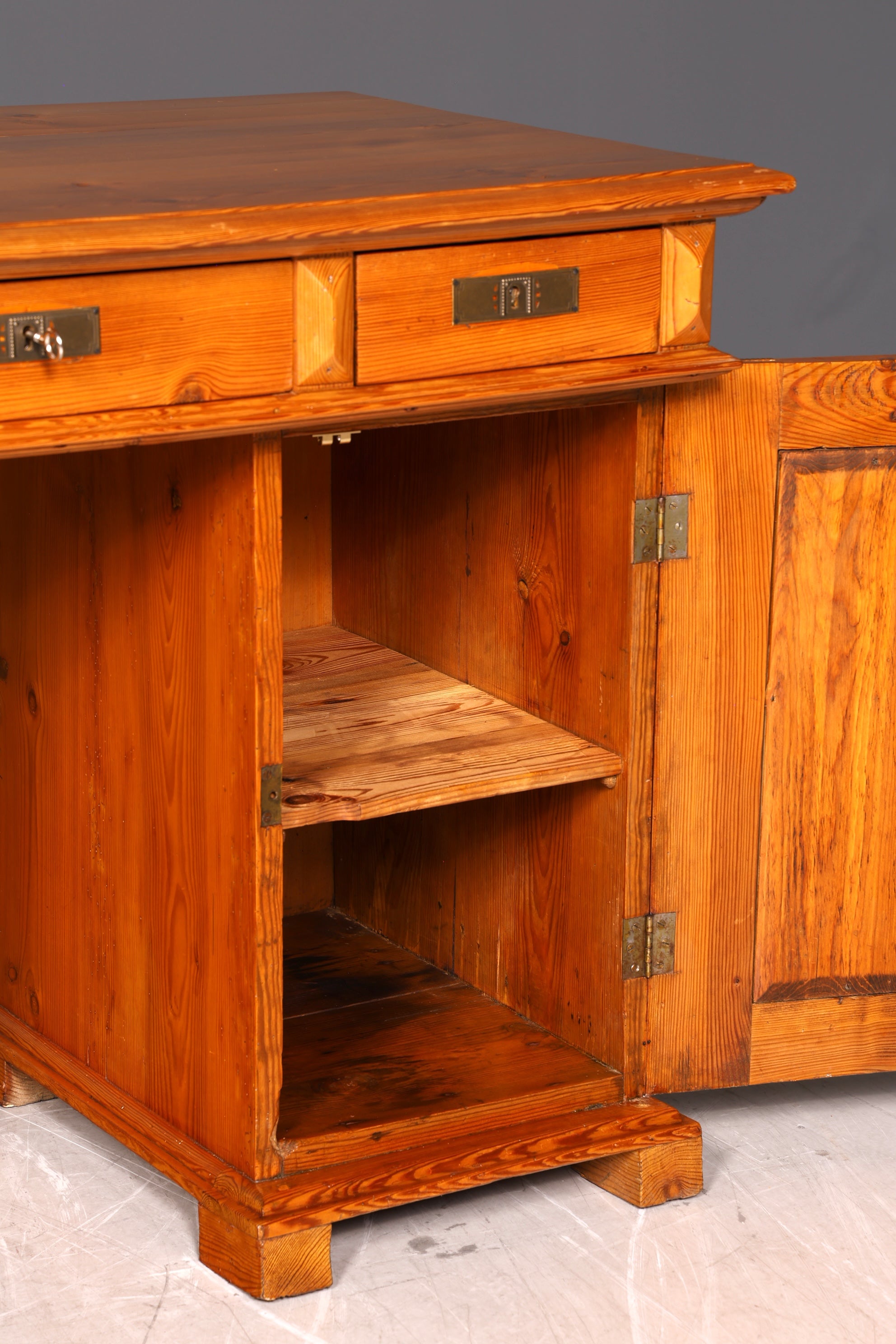 Wunderschöner Gründerzeit Schreibtisch Bürotisch Antik Massivholz Weichholz Arbeitstisch um 1880