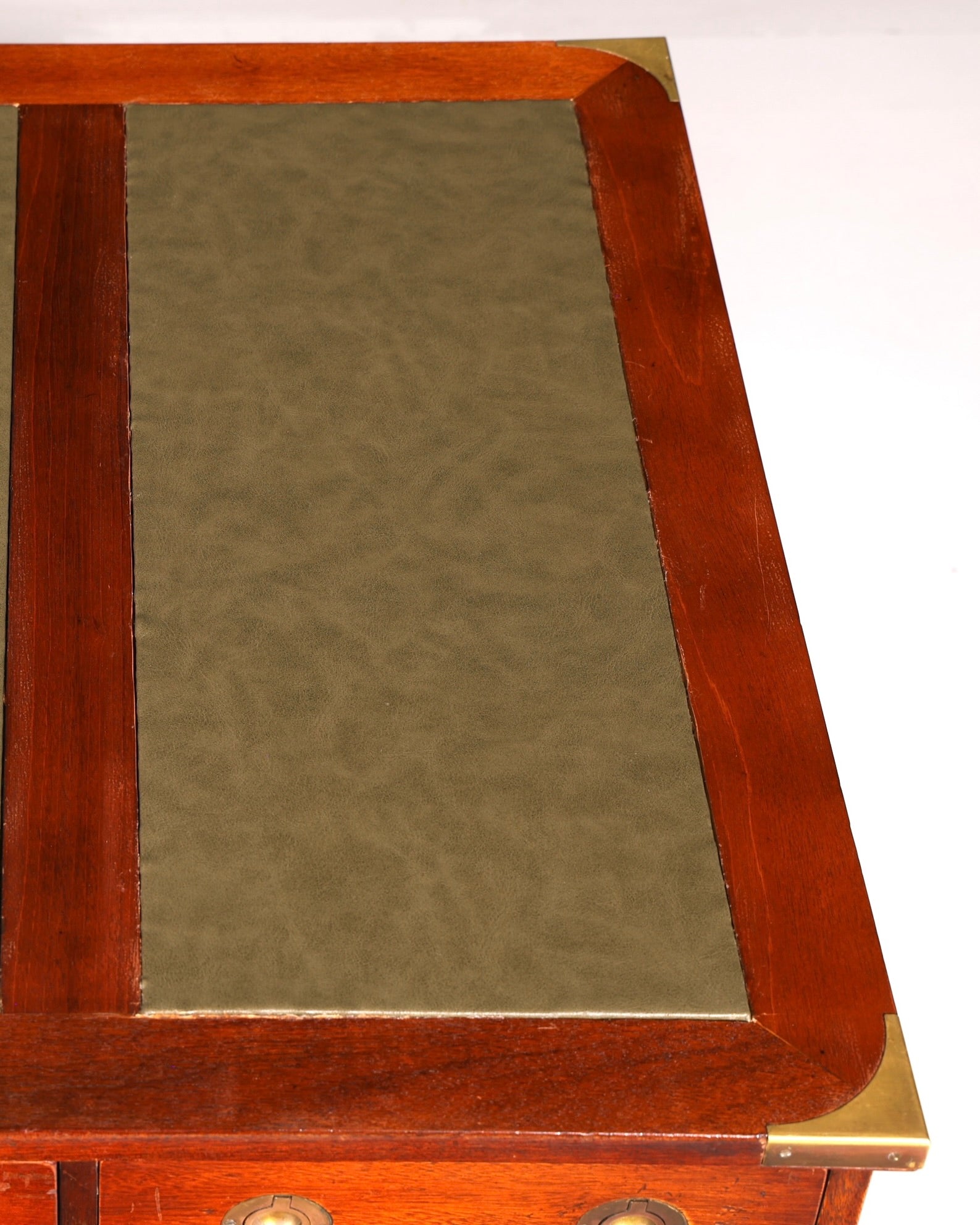 Edler Maritimer Schreibtisch Englischer Military Chest Bürotisch Office Table