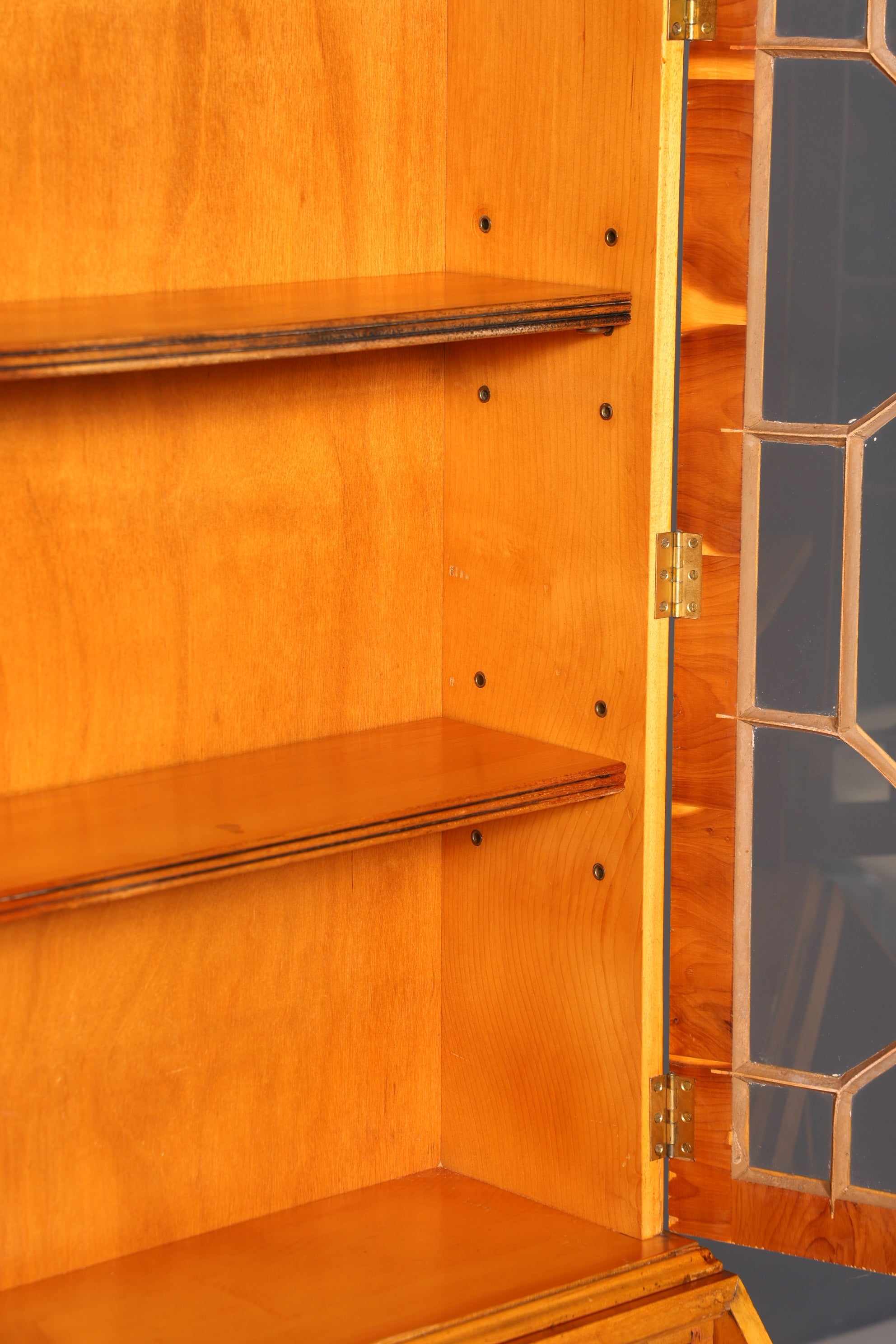 G011 Finish cm, Stilvoller Englischer Sekretär Büro Aufsatzsekretär Eibe Antik Stil Vitrinen Schrank UK