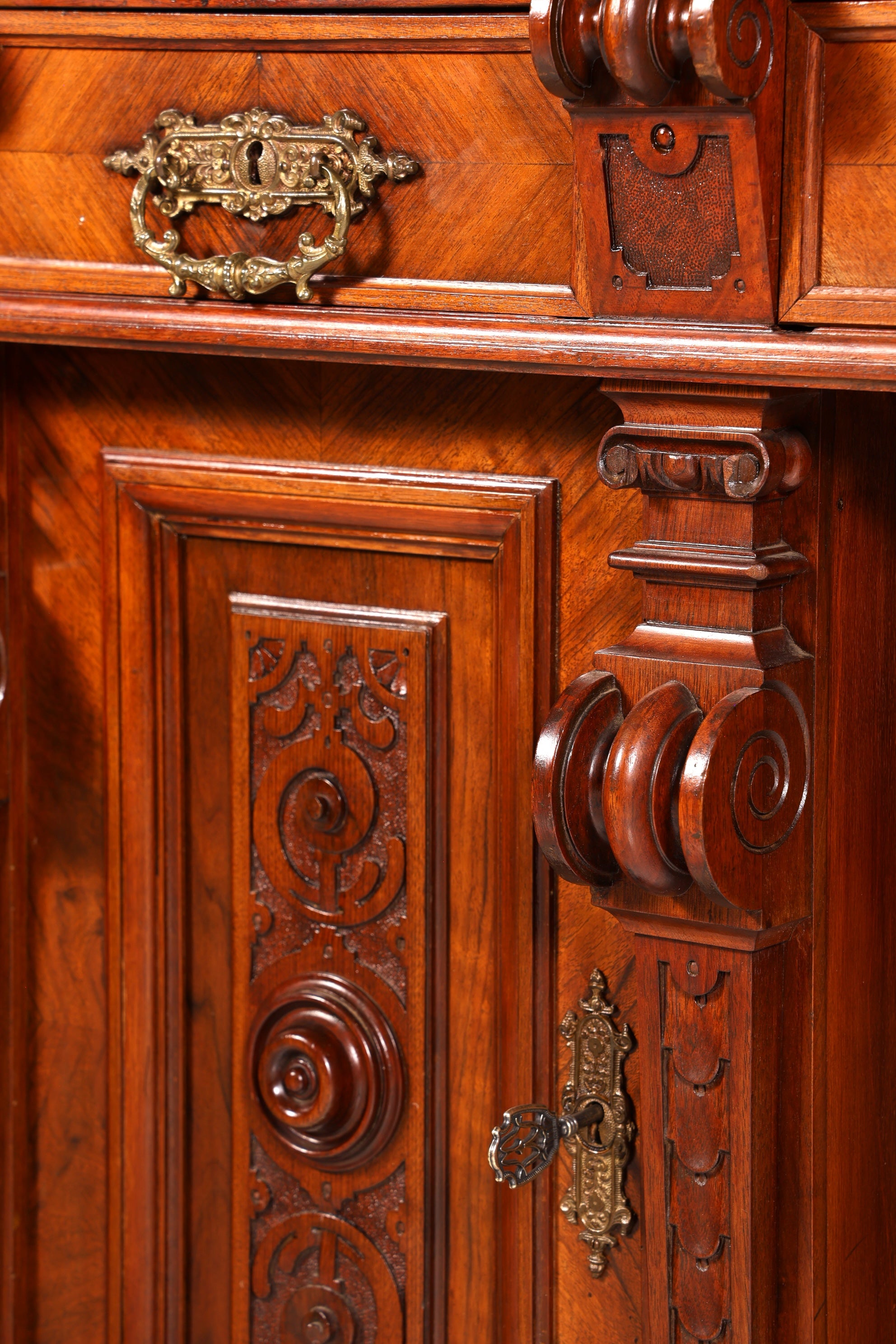 Traumhafter Gründerzeit Schreibtisch Jugendstil Bürotisch echt Holz Antik Desk