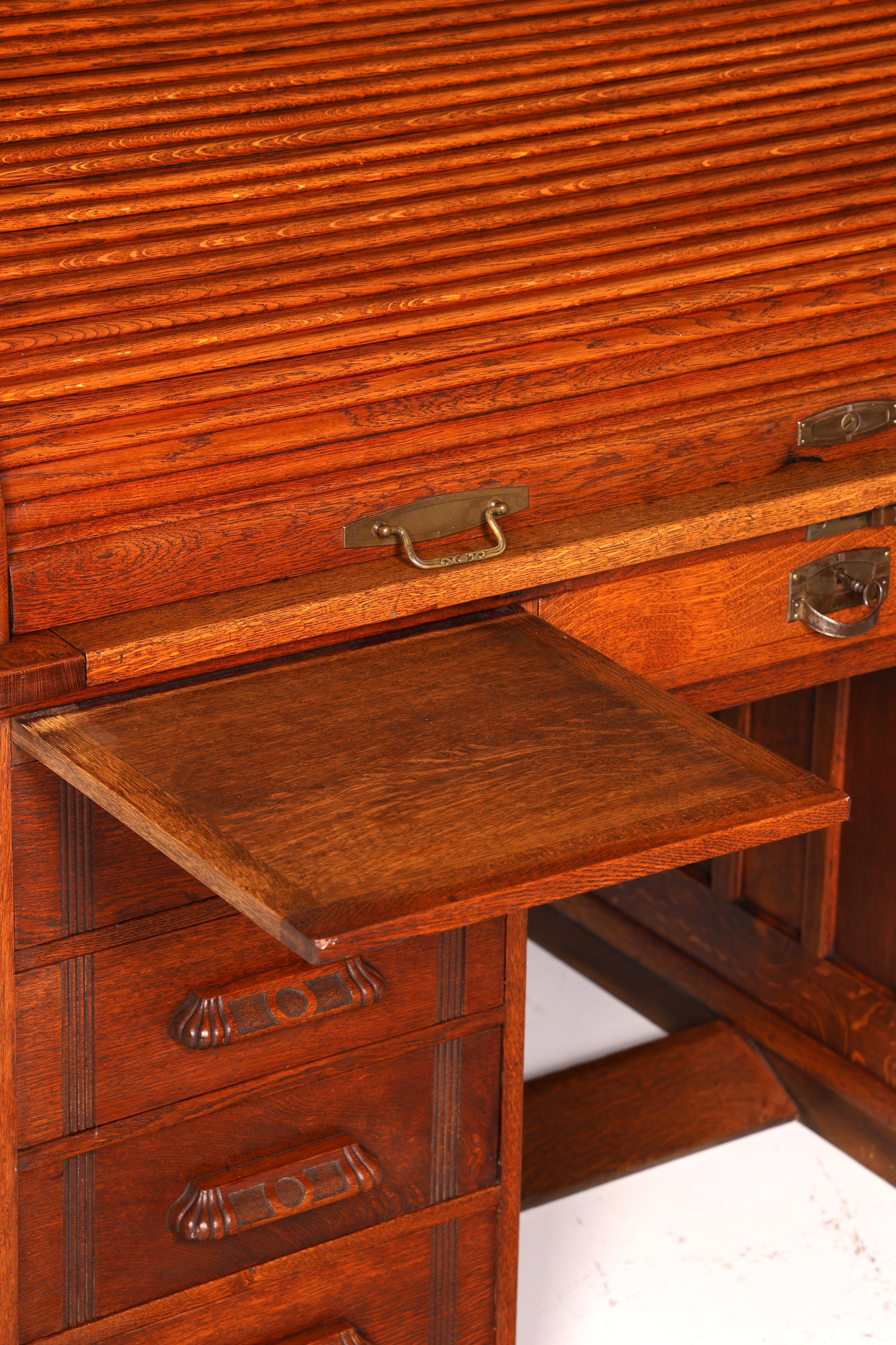Wunderschöner Sekretär im Bauhaus Stil Art Deco Schreibtisch Schreibsekretär Rollladen Antik Vintage Eiche