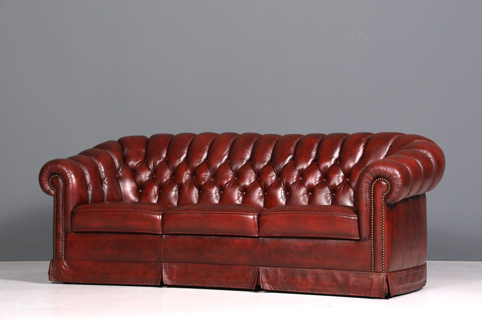 Wunderschönes Original Chesterfield Sofa 3-Sitzer echt Leder Couch UK Sofa