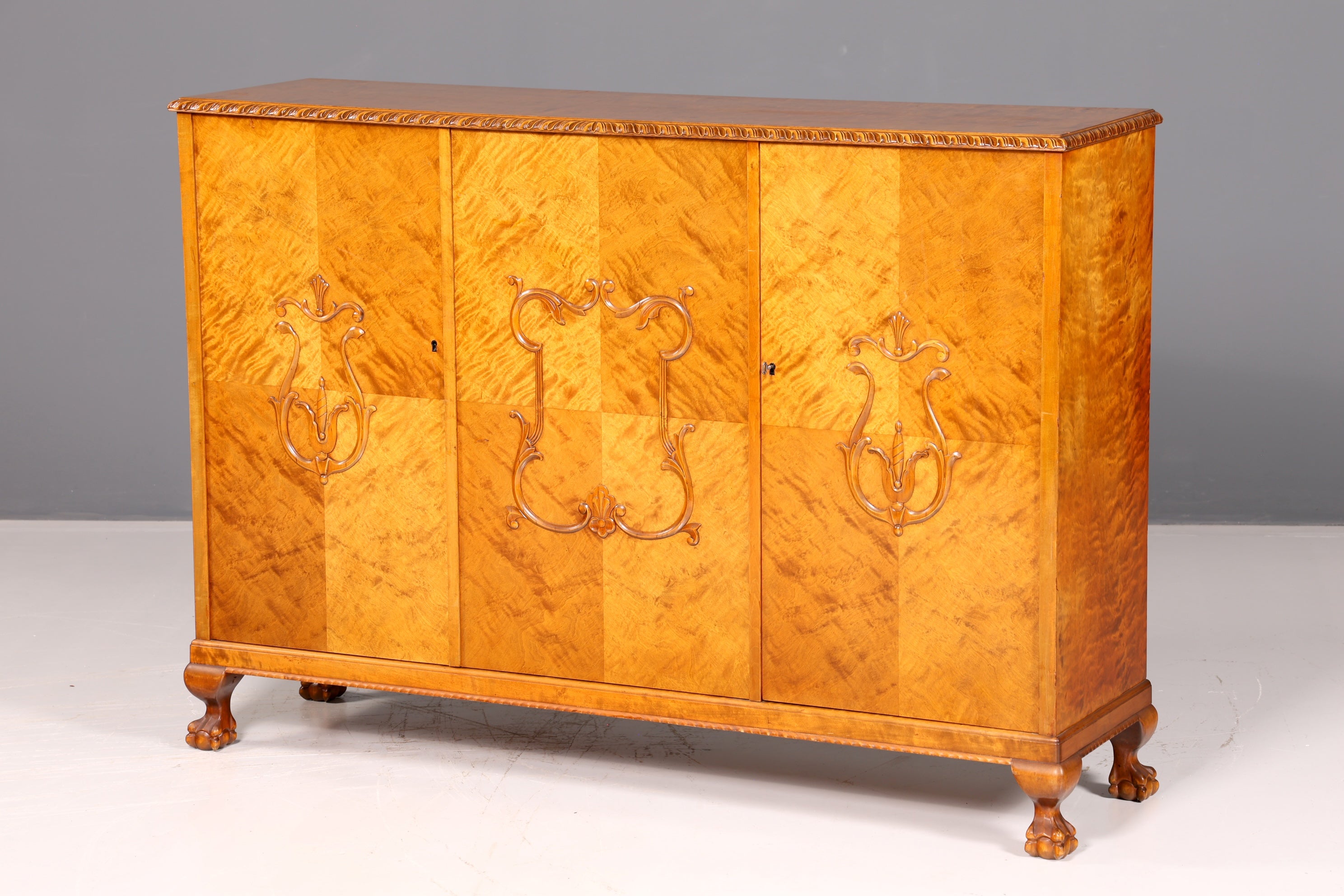 Stilvoller Original Art Deco Schrank Sideboard Highboard Kommode um 1930 Antik Massivholz
