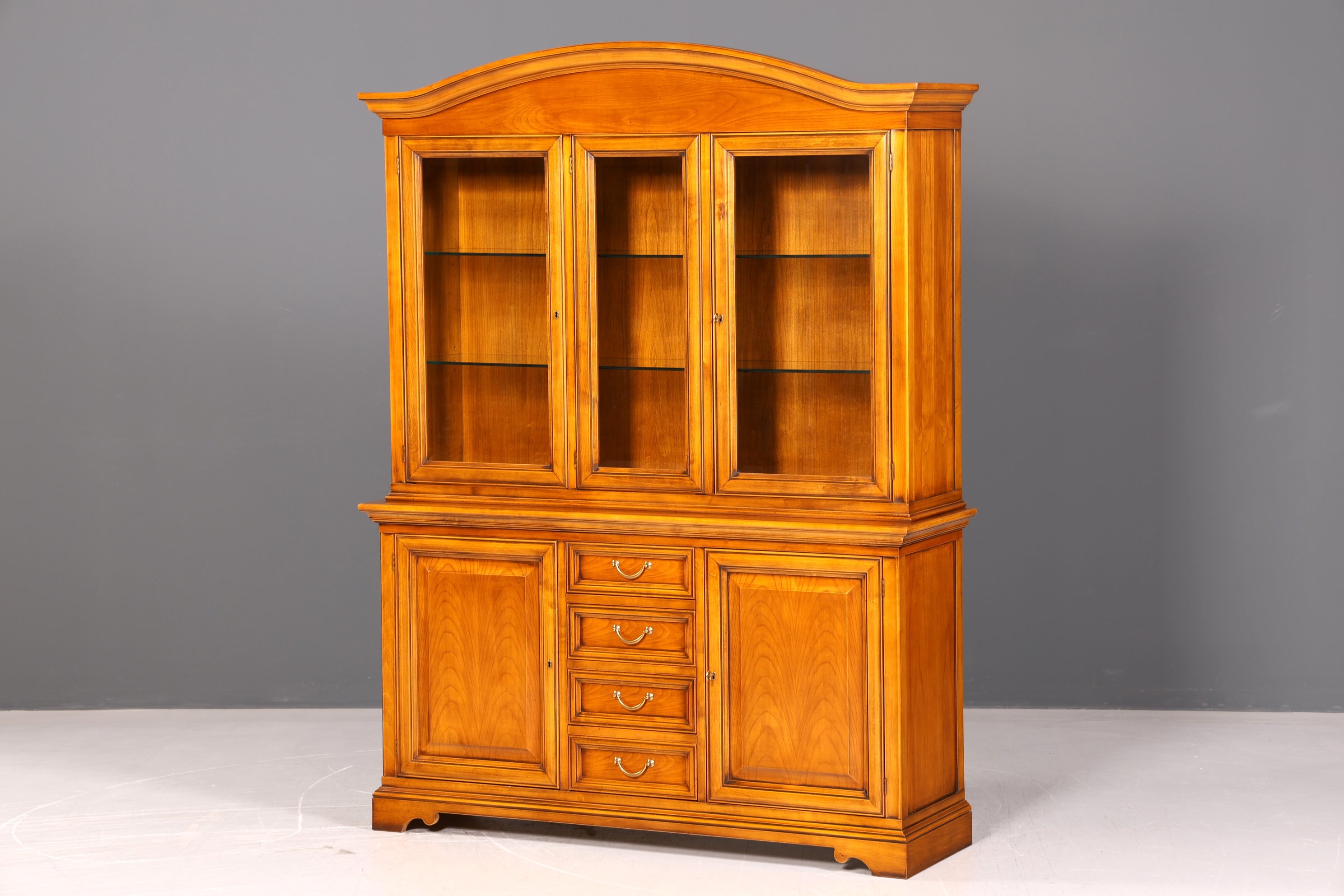Gorgeous Original Selva Display Cabinet Cherry Wood Buffet Library Antique Style Cabinet Crockery Cabinet Italian Furniture