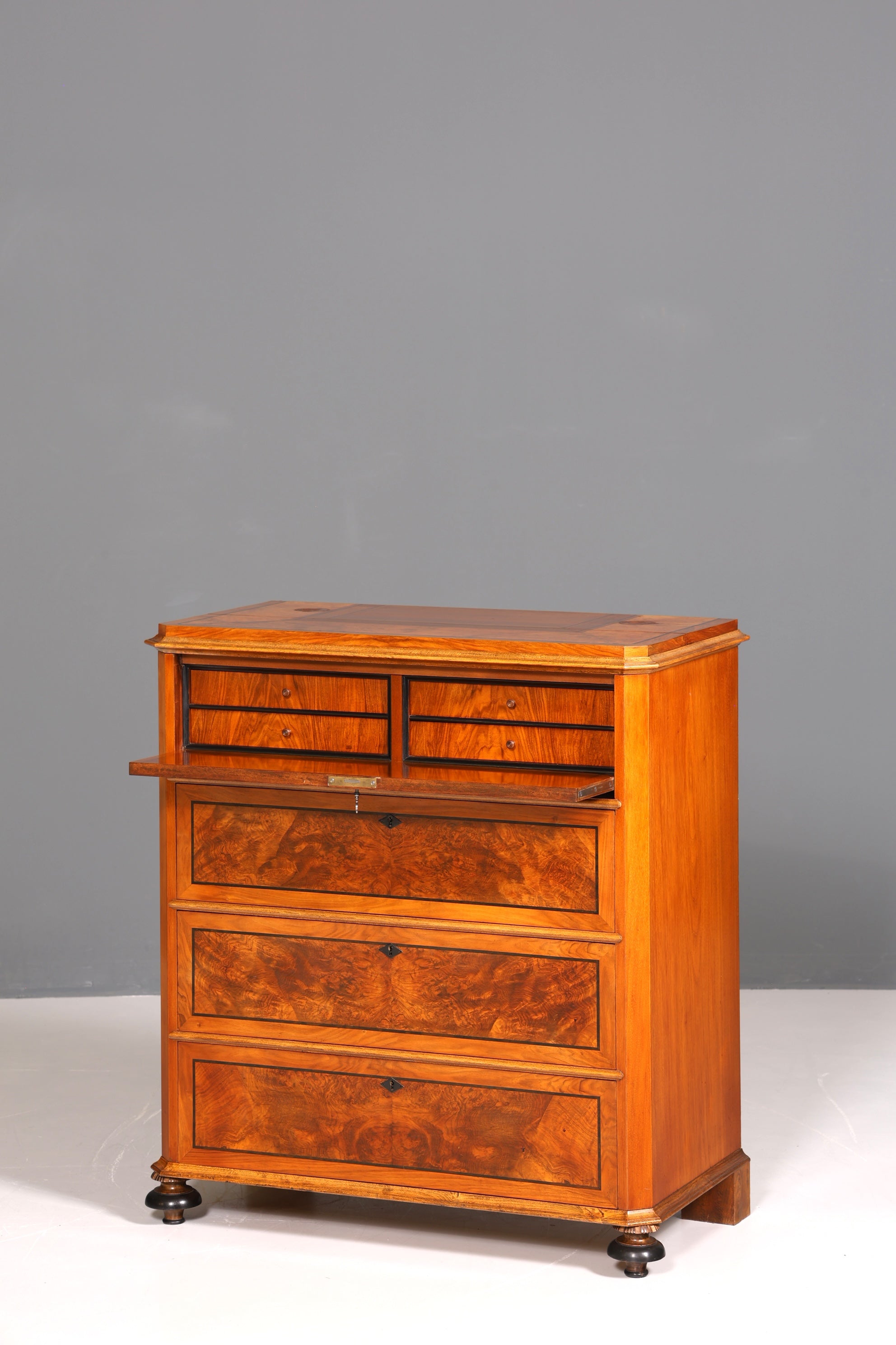 Wunderschöner Biedermeier Sekretär Antik Kommode Louis Philippe Office Schreibkommode
