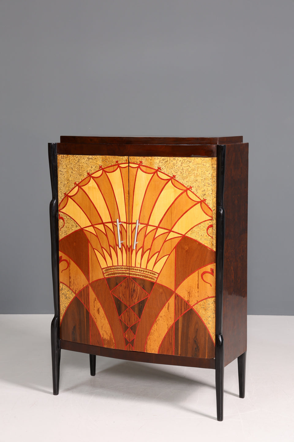 Wunderschönes Art Deco Stil Highboard Schrank Kommode Vertiko Sun Cabinet