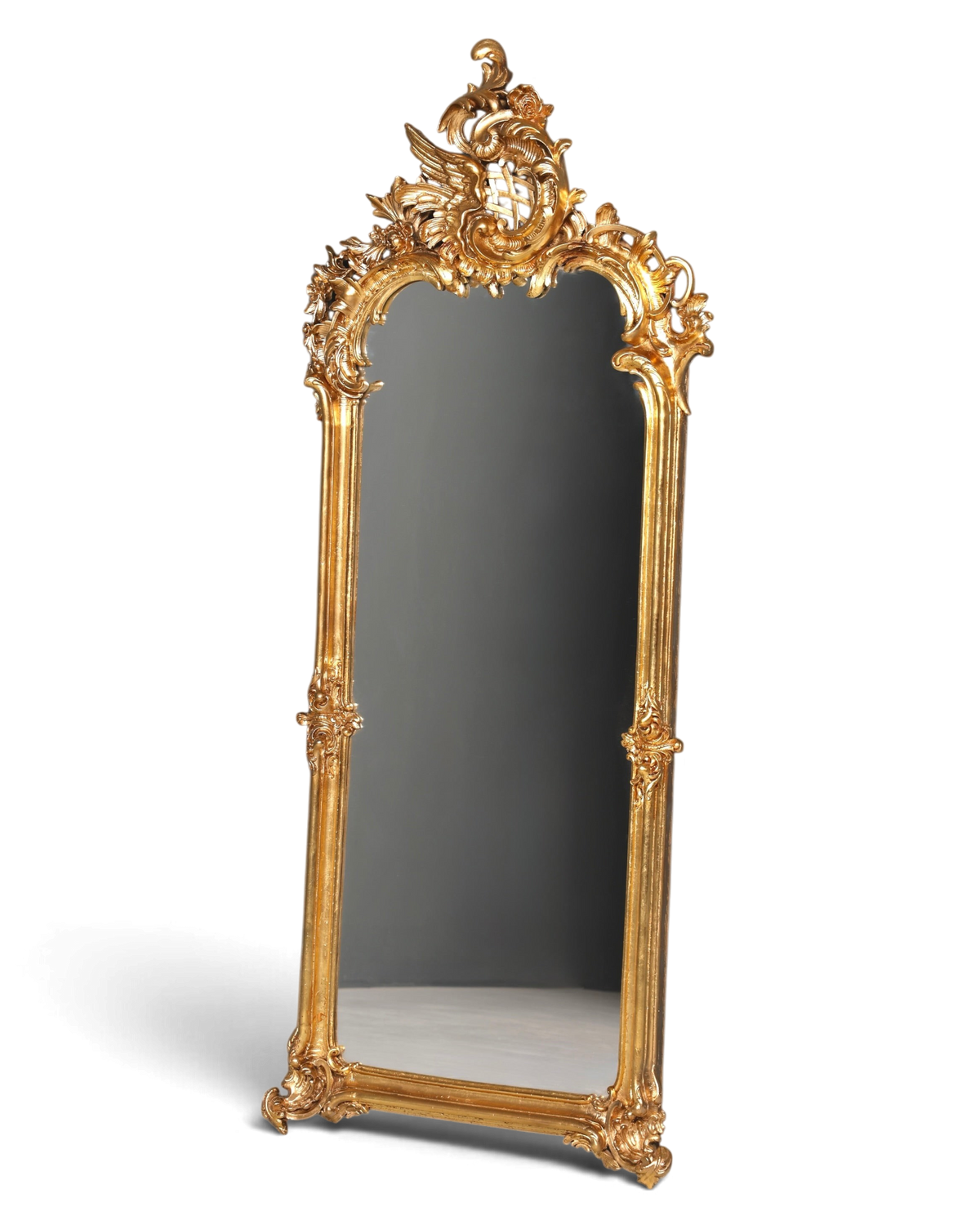 Prunk Barock Standspiegel Gold Ornament Antik Flurspiegel