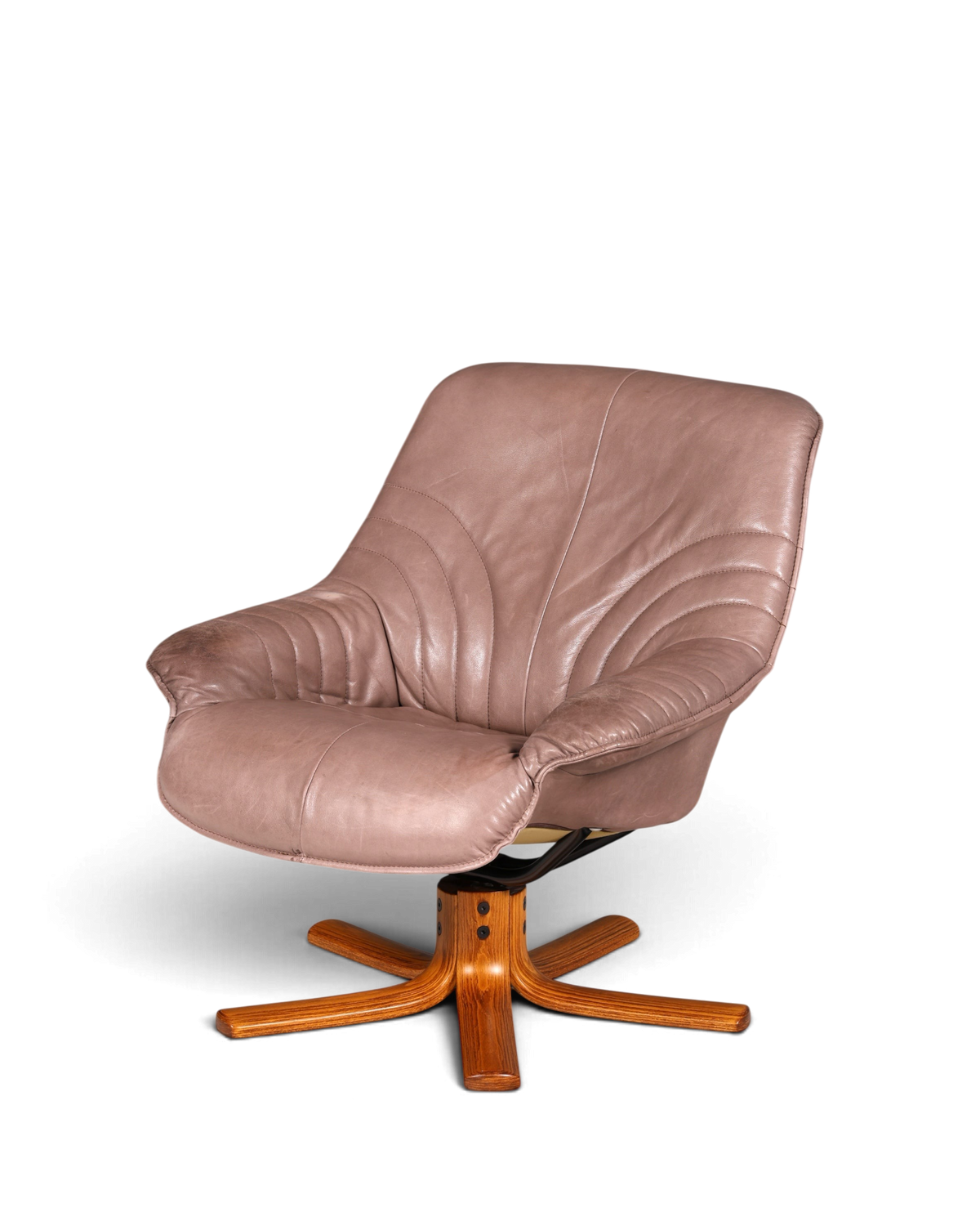 Schlichter Mid Century Sessel Danish Design Armlehnsessel echt Holz Re