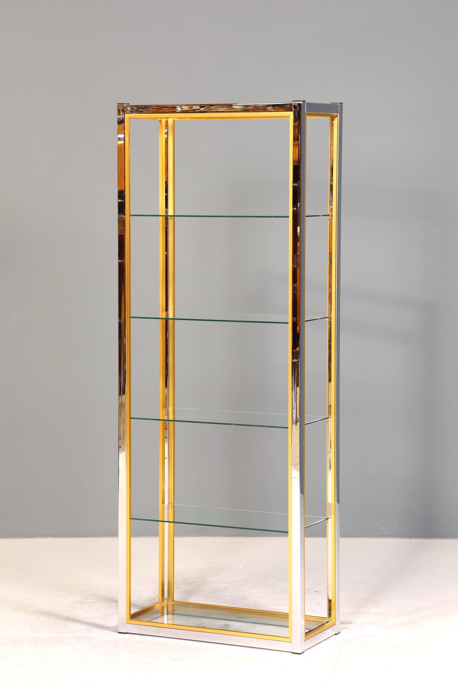 Wunderschönes Bücherregal Design by Renato Zevi Chrome Regal Mid Century Buchablage 1 von 2