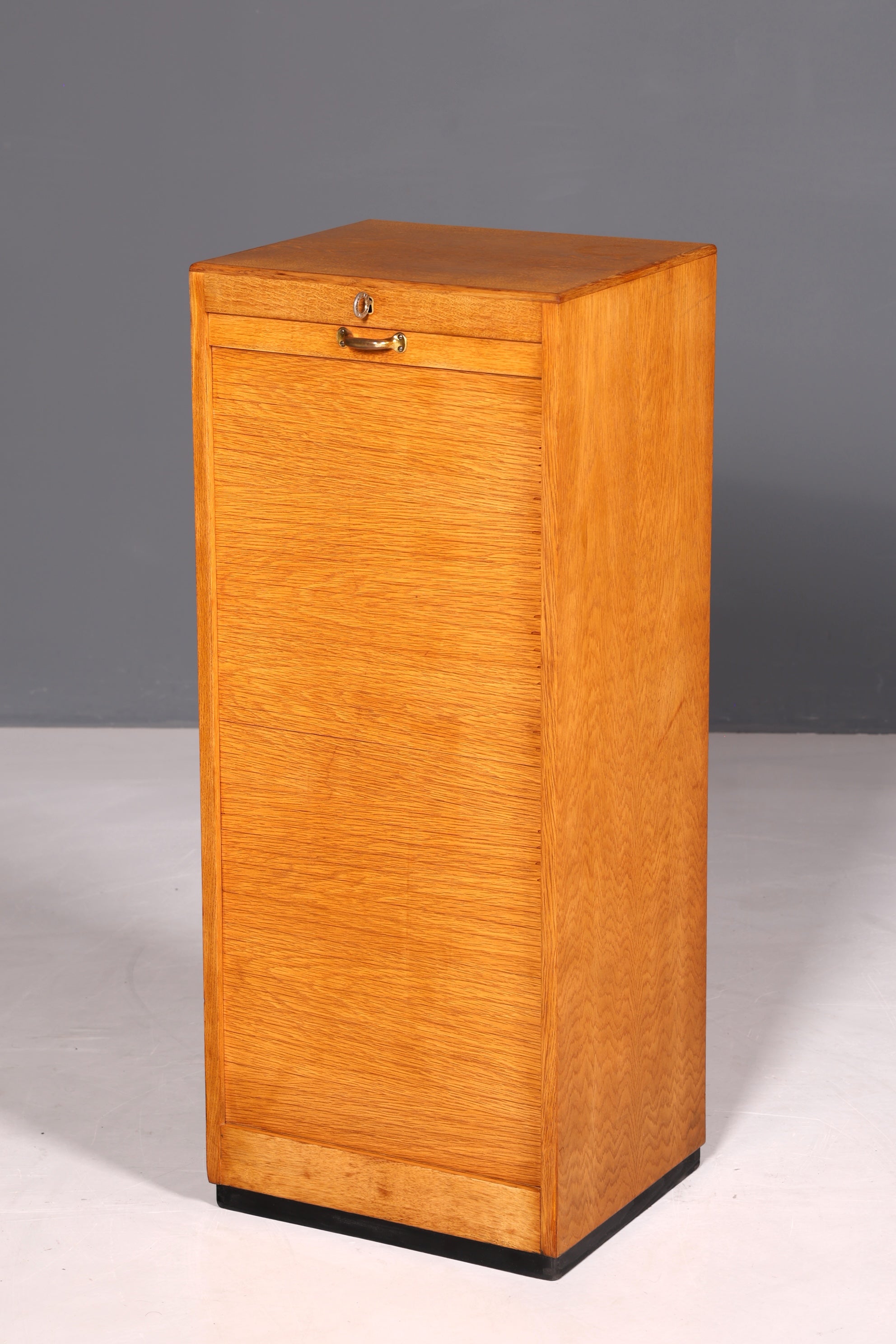 G090 Finish cm Schlichter Mid Century Rollladenschrank Bauhaus Apothekerschrank Art Deco Büro Aktenschrank