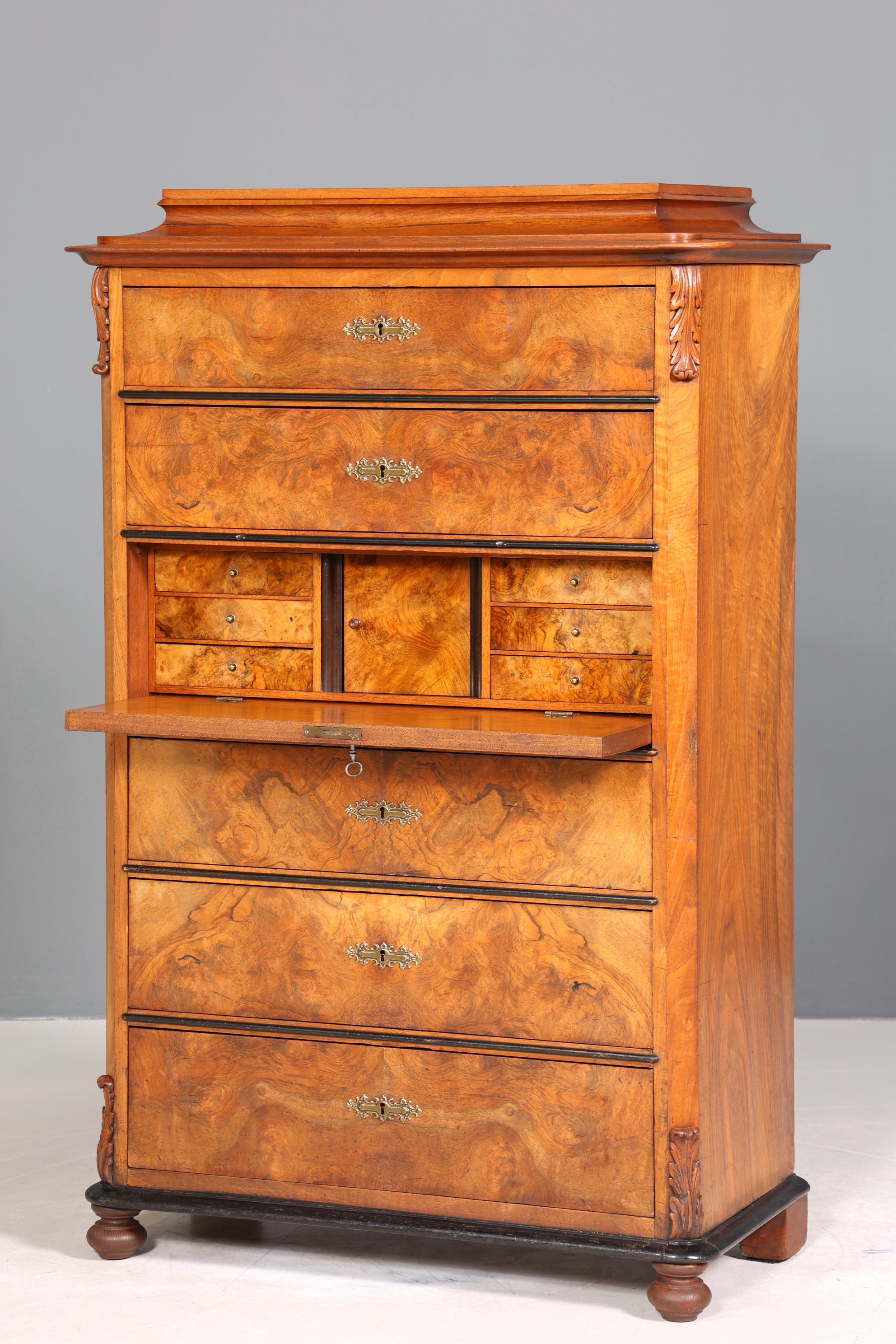 Wunderschöner Louis Philippe Sekretär Chiffoniere um 1880 Gründerzeit Vertiko Schrank Semainier