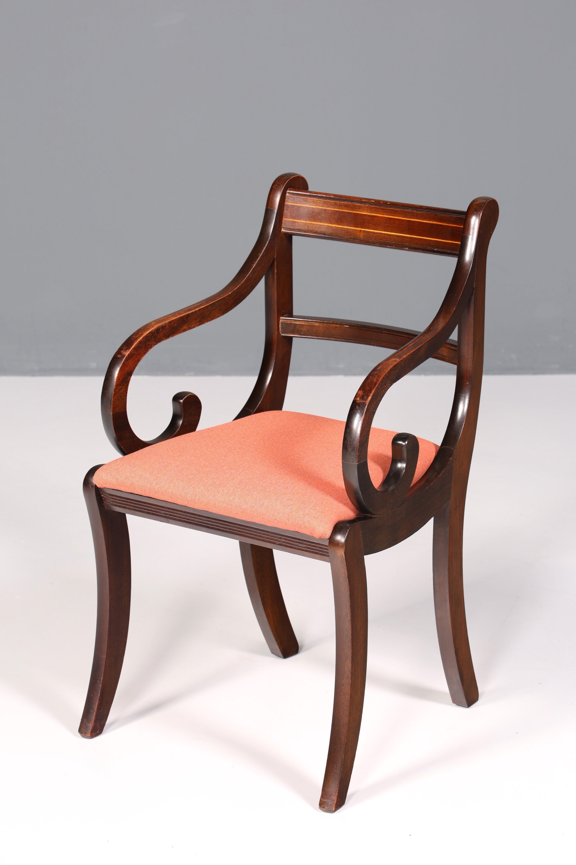 Wunderschöner Englischer Stuhl UK Armlehnstuhl Antik Stil Sekretär Stuhl Polsterstuhl 1 von 2