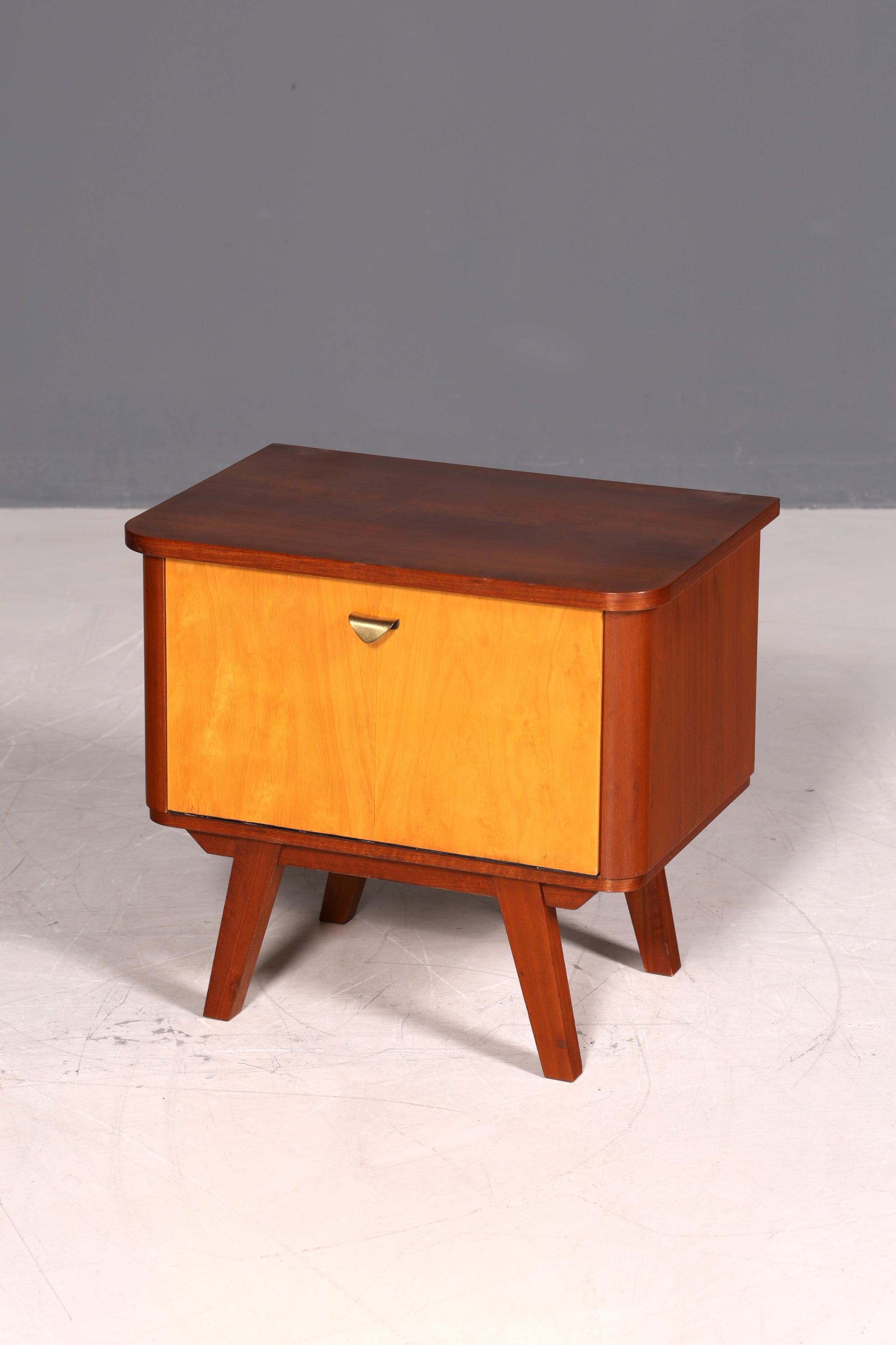 Schlichte Mid Century Kommode Vintage Klappschränkchen Danish Design Nachttisch