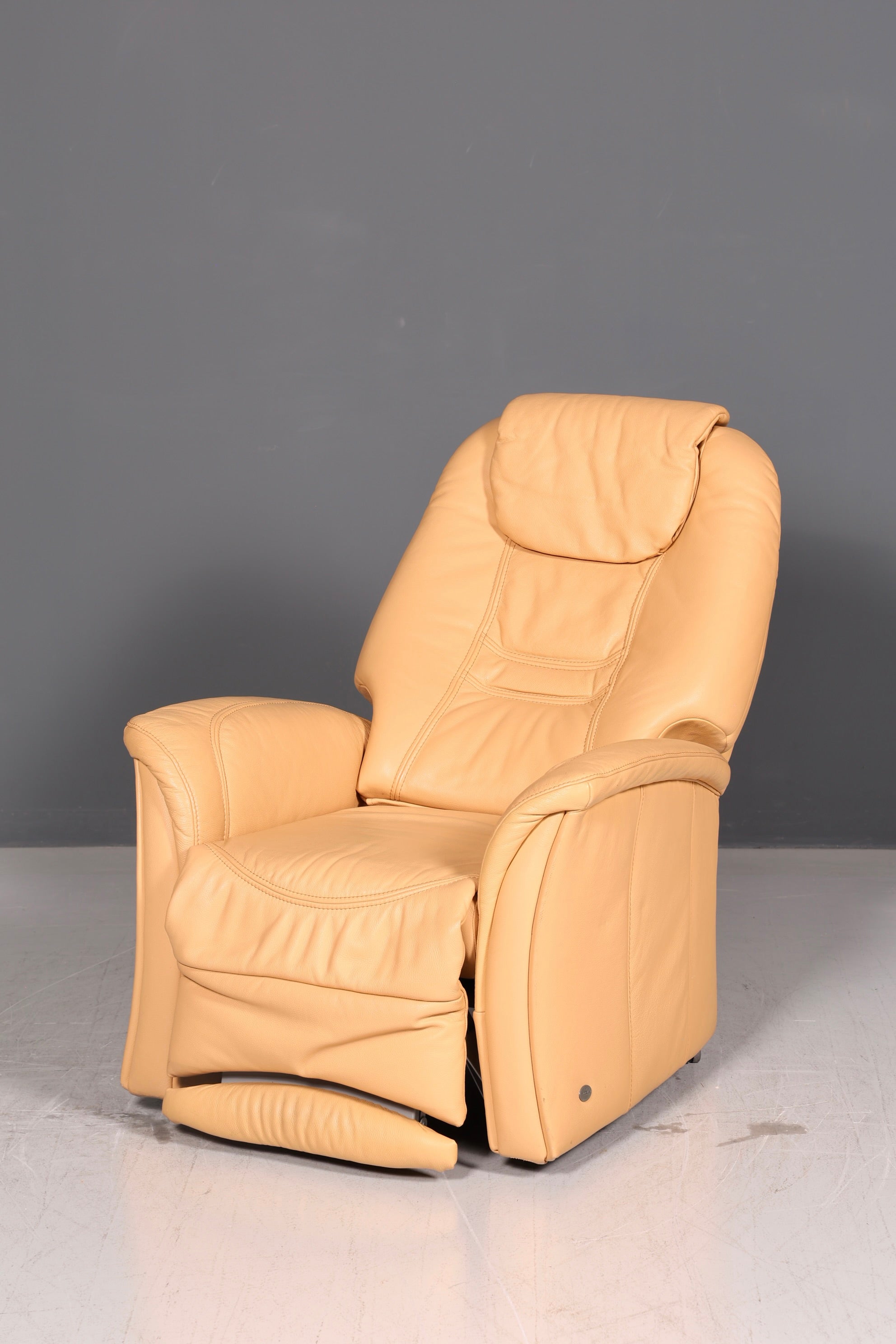 Wunderschöner Himolla Relaxsessel Echtleder Beige Fernsehsessel Ruhesessel mit Liegefunktion Vintage