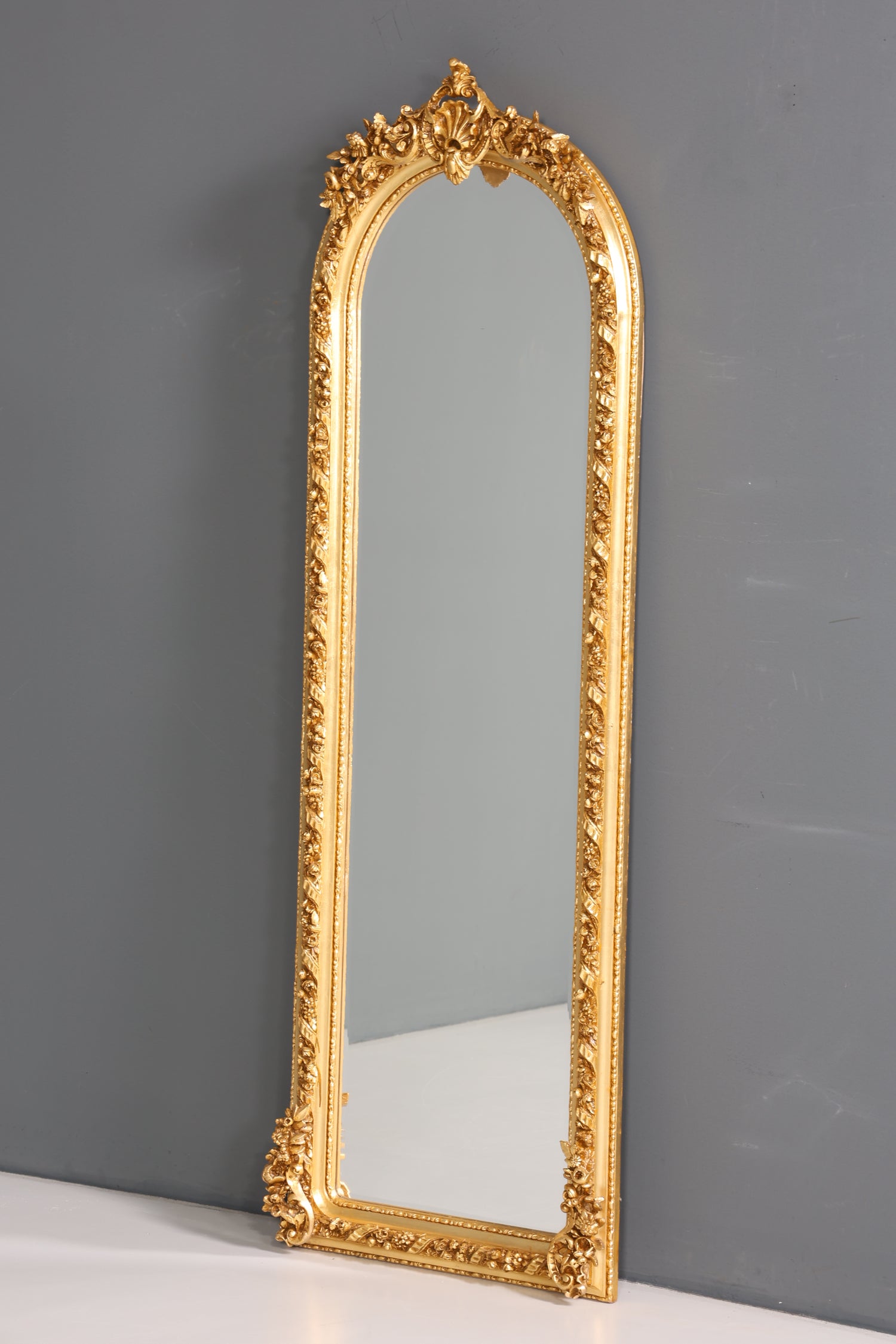 Wunderschöner Prunk Barock Stil Standspiegel Antik Stil Gold Ornament Flurspiegel