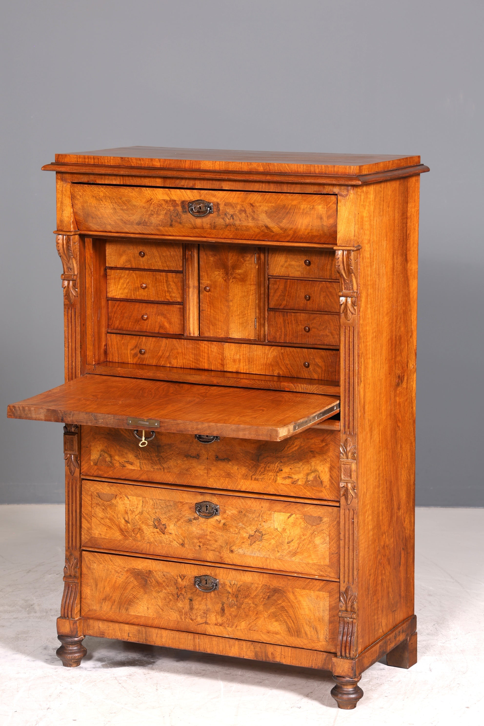 Traumhafter Gründerzeit Sekretär Vertiko Highboard Louis Philippe Kommode Sekretär Schrank um 1880