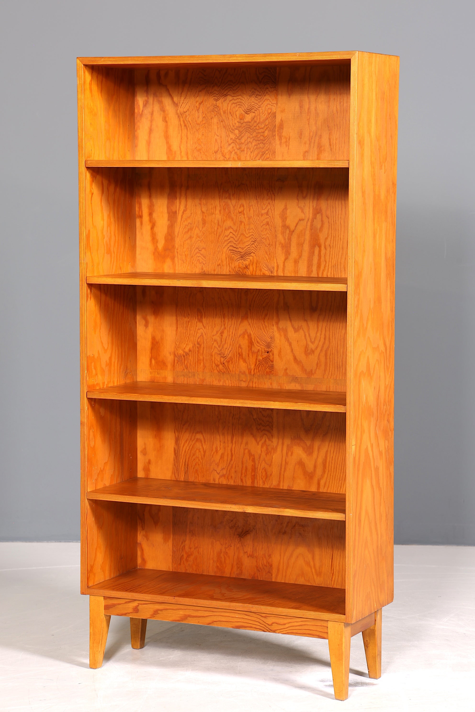 Stilvolles Mid Century Regal echt Holz Vintage Bücherregal Schrank Buchablage 60s Bookshelf 4 von 5