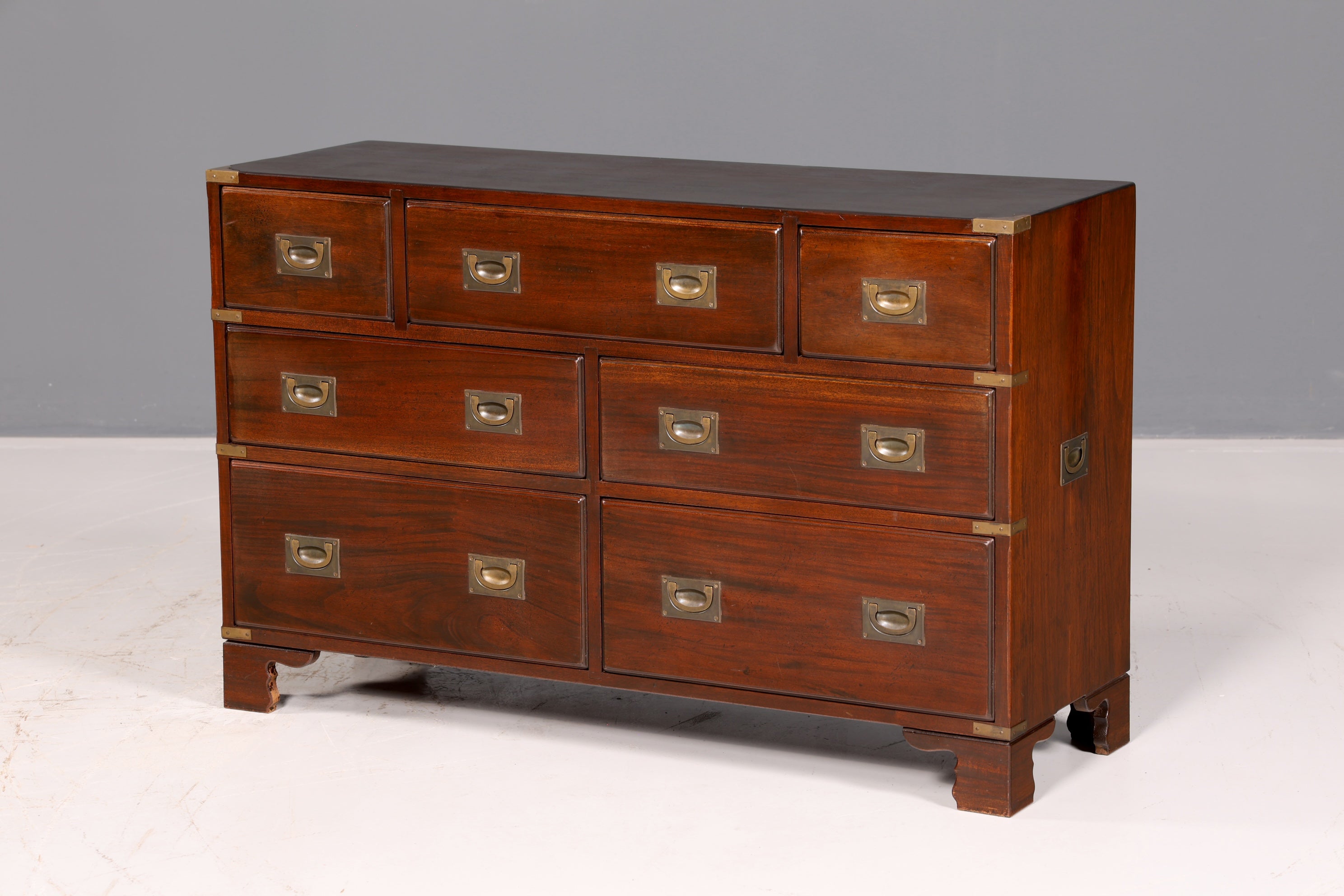 Traumhaftes Maritimes Sideboard Englische Military Chest Schiffskommode Antik Schrank Kolonial Vintage