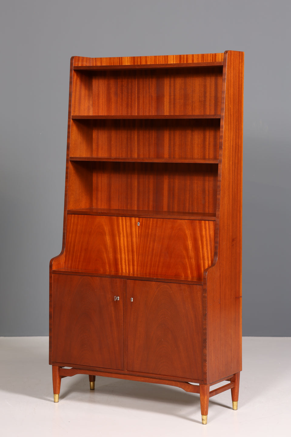 Traumhafter Mid Century Schrank Retro Sekretär Bücherregal Vintage Highboard Holz Regal 60er Jahre