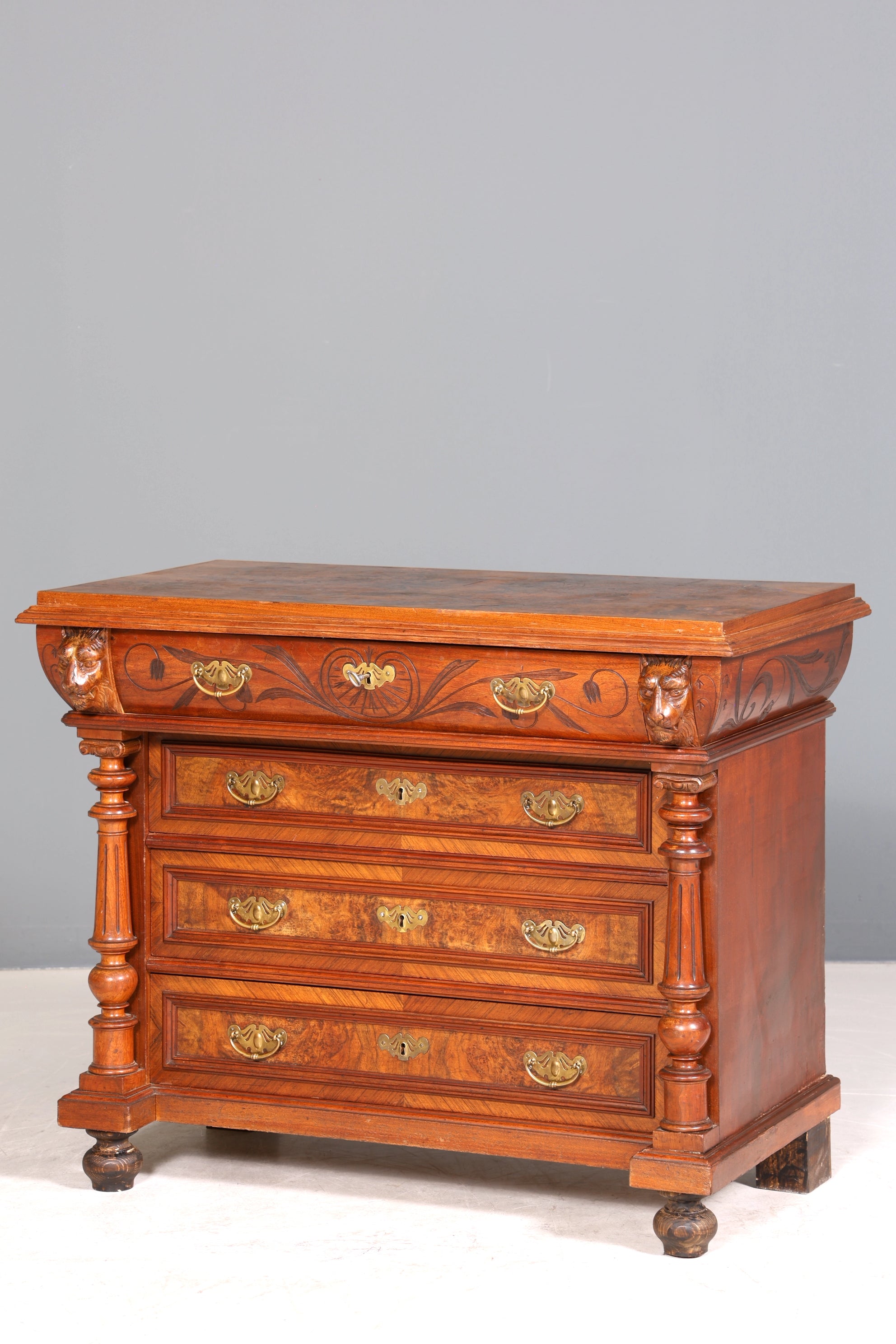 Stilvolle Gründerzeit Kommode Jugendstil Antik Sideboard Schubladenkommode