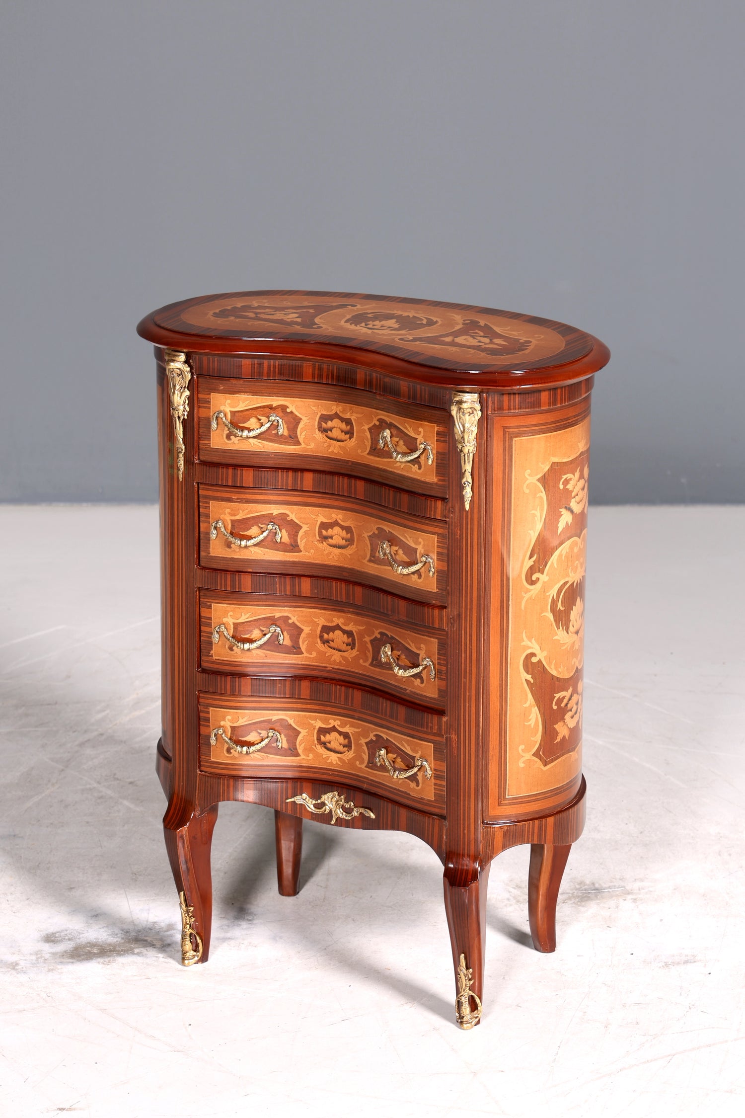 Wunderschöne Barock Stil Kommode Antik Stil Beistelltisch Messing Schränkchen