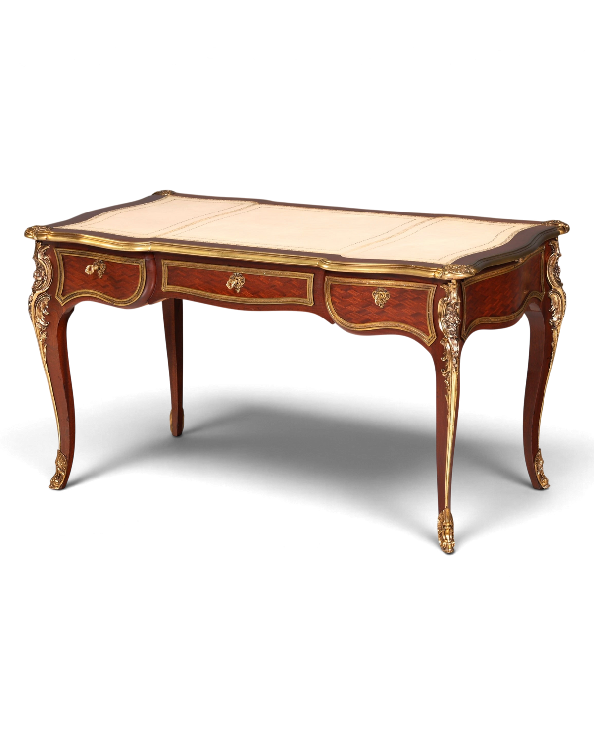 G078 Finish - Louis XV Barock Schreibtisch usw. Messing Zarge, Preis muss ich noch recherchieren
