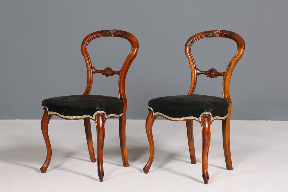 2x Traumhafte Louis Philippe Stühle um 1880 Biedermeier Stuhl Set Antik Sekretär Stühle