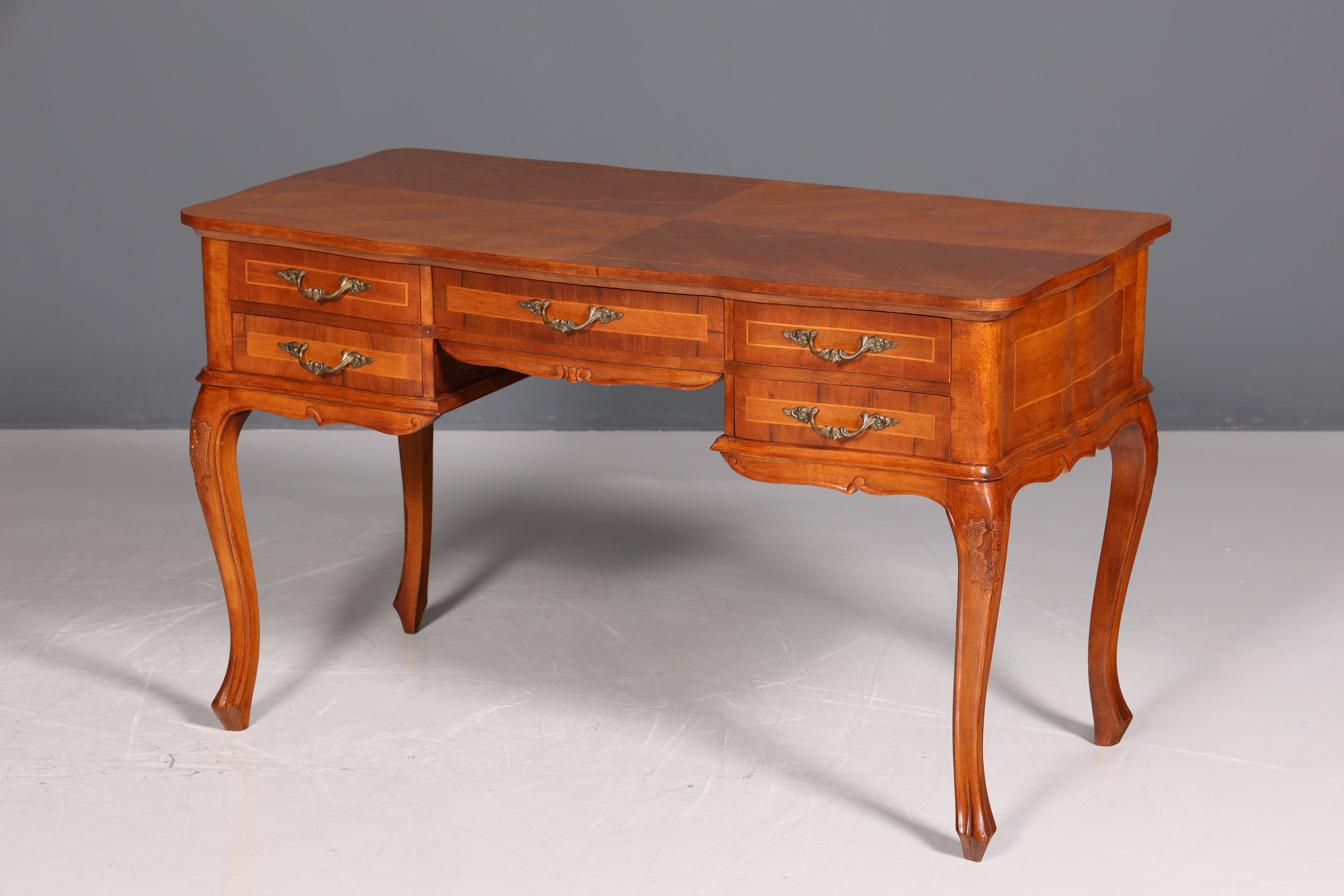 Wunderschöner Chippendale Schreibtisch echt Holz Antik Stil Bürotisch Barock Stil Office Desk