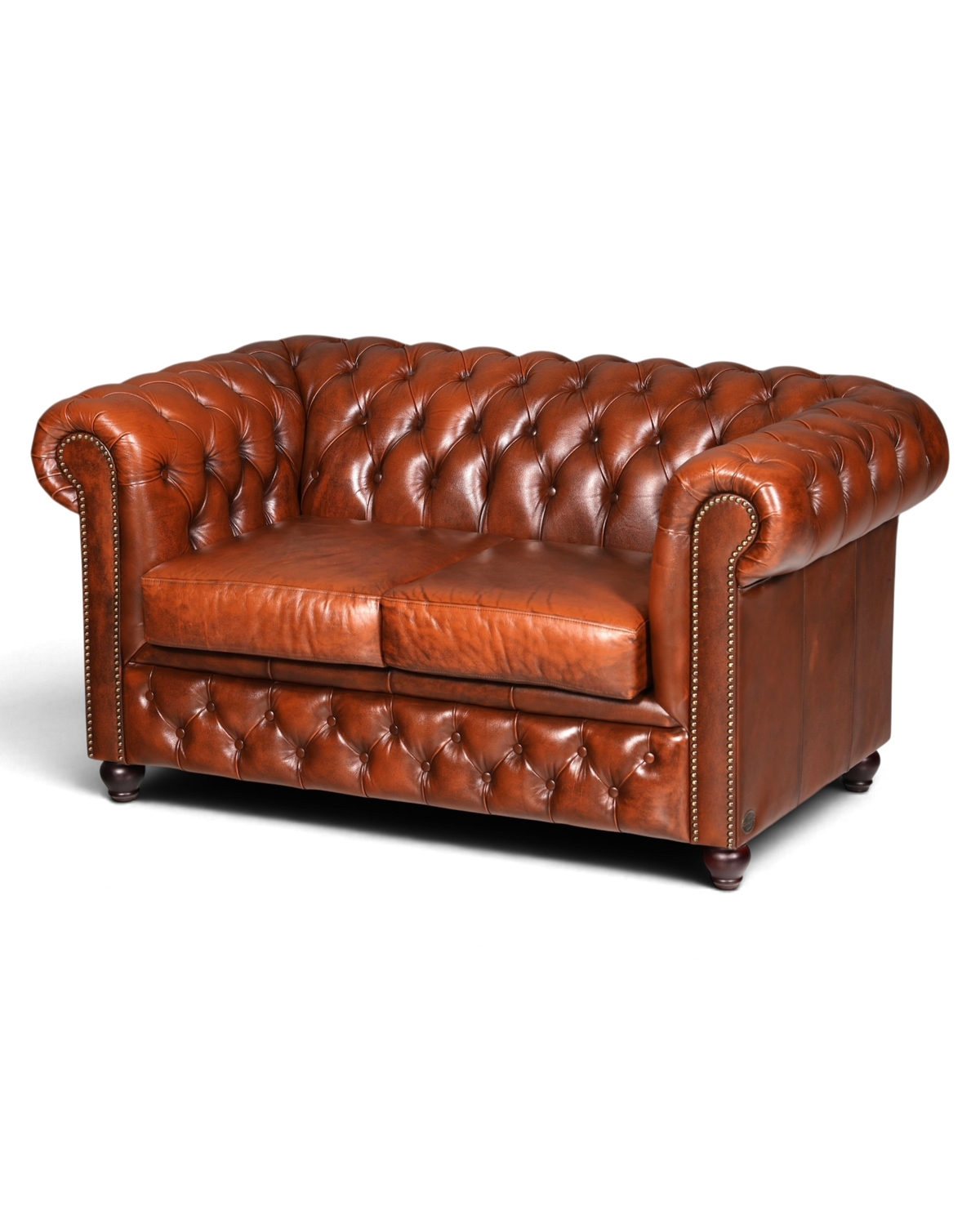 Wunderschönes Original Chesterfield 2er Sofa Englische Leder Couch 