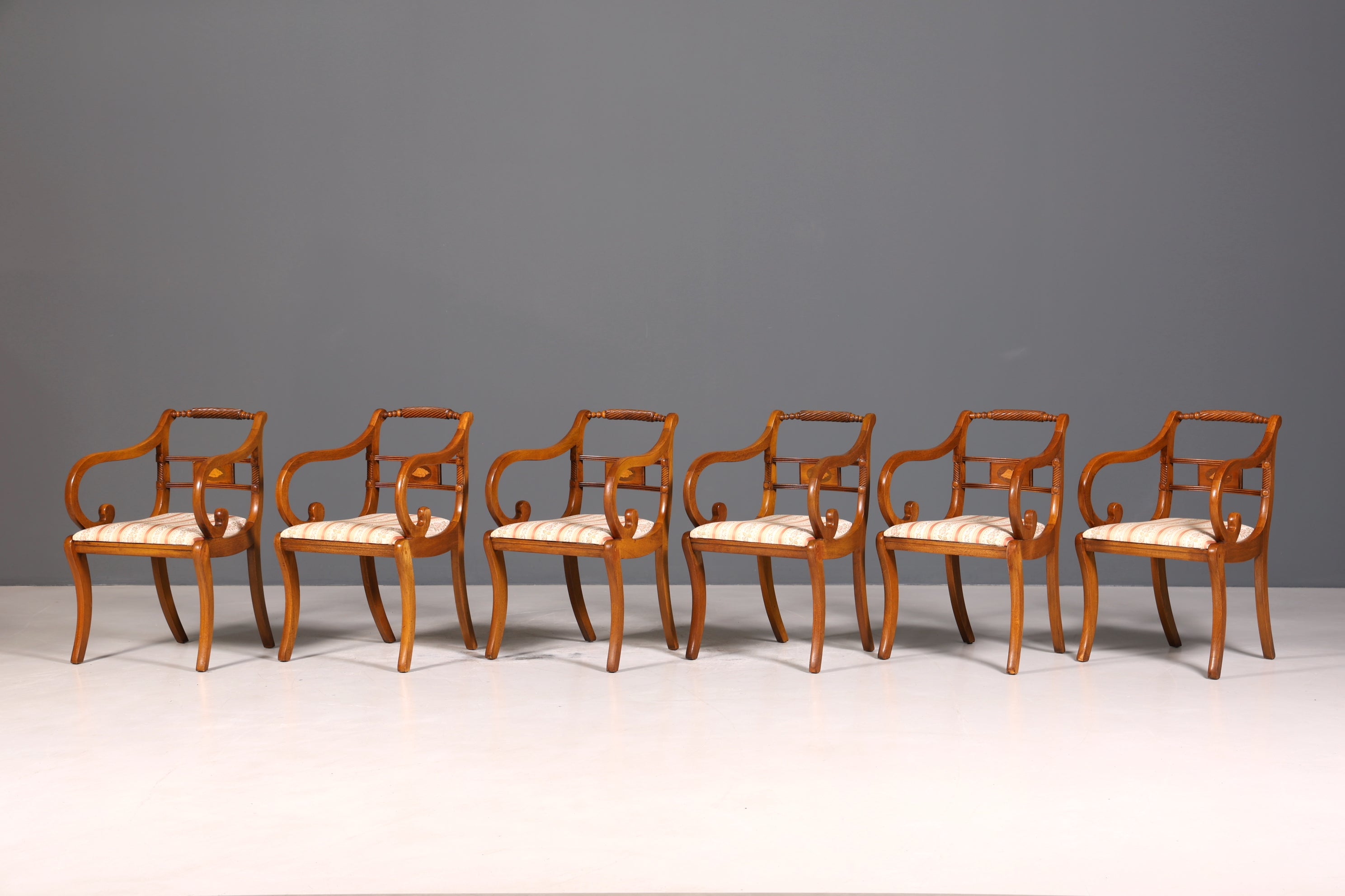 6x Wunderschöne Englische Stühle Englisch Dining Chairs Armlehnstuhl Set Küchenstühle Stuhlset Armlehnstühle