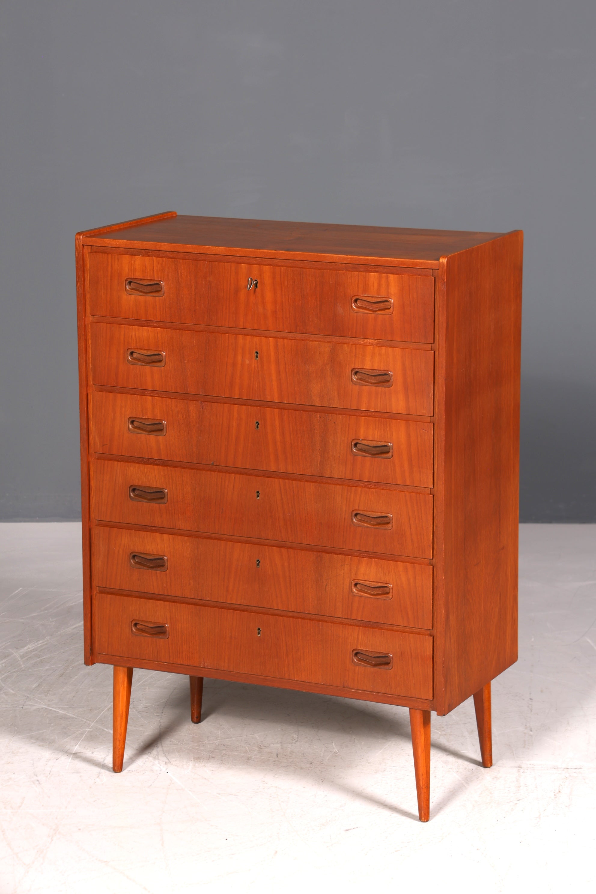 G009 Finish cm, Wunderschöne Mid Century Kommode Vintage Vertiko 60s 70s Schrank Schubladenkommode