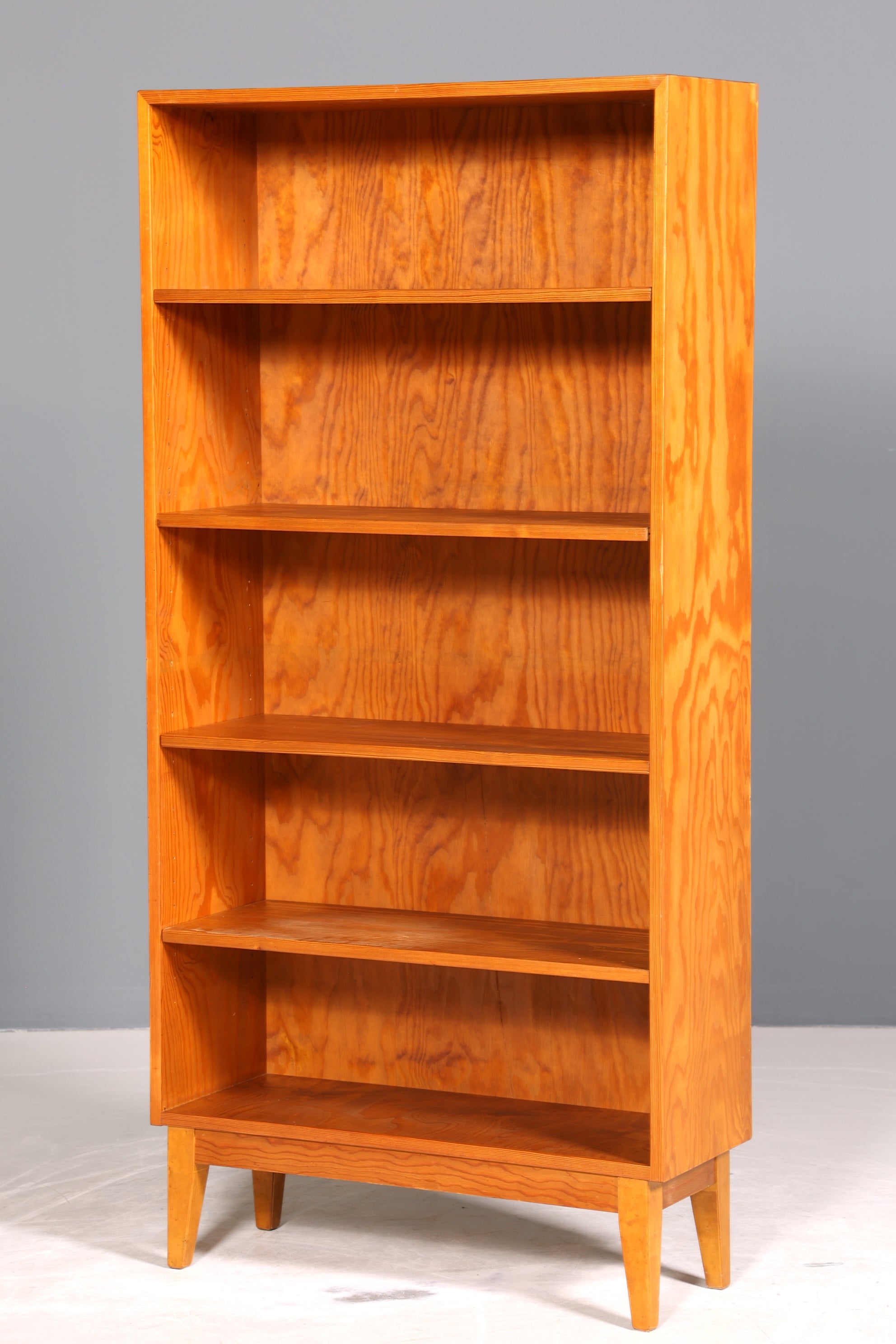 Stilvolles Mid Century Regal echt Holz Vintage Bücherregal Schrank Buchablage 60s Bookshelf 1 von 5