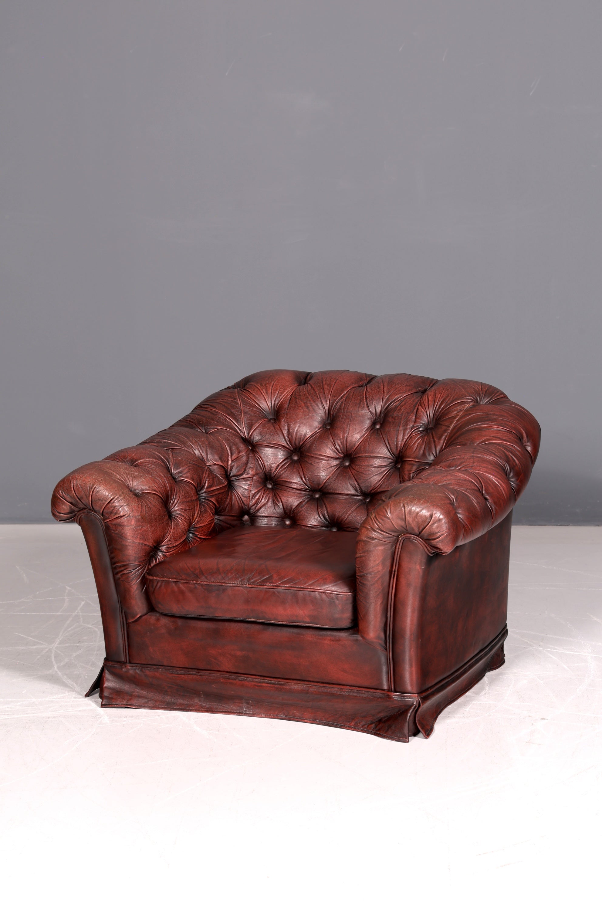 Stilvoller Original Chesterfield Sessel Englischer Armlehnsessel Englisch Herrensessel Antik Leder