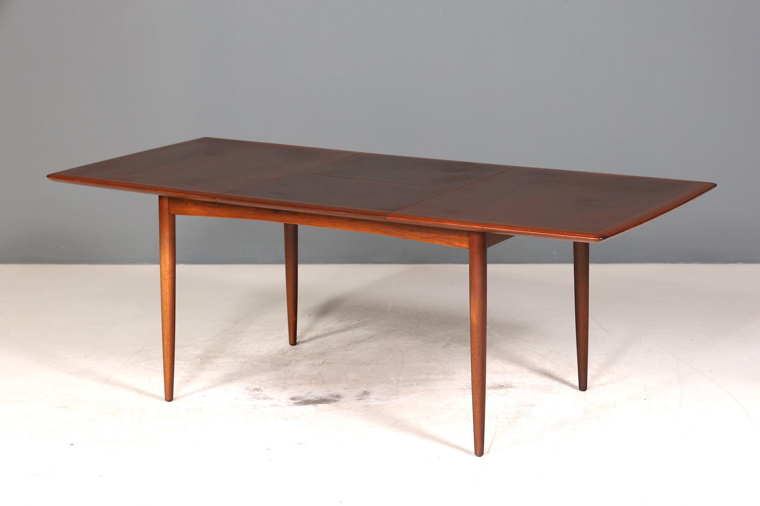 E915 Finish cm Schlichter Mid Century Esstisch ausziehbarer Vintage Tisch Retro Küchentisch