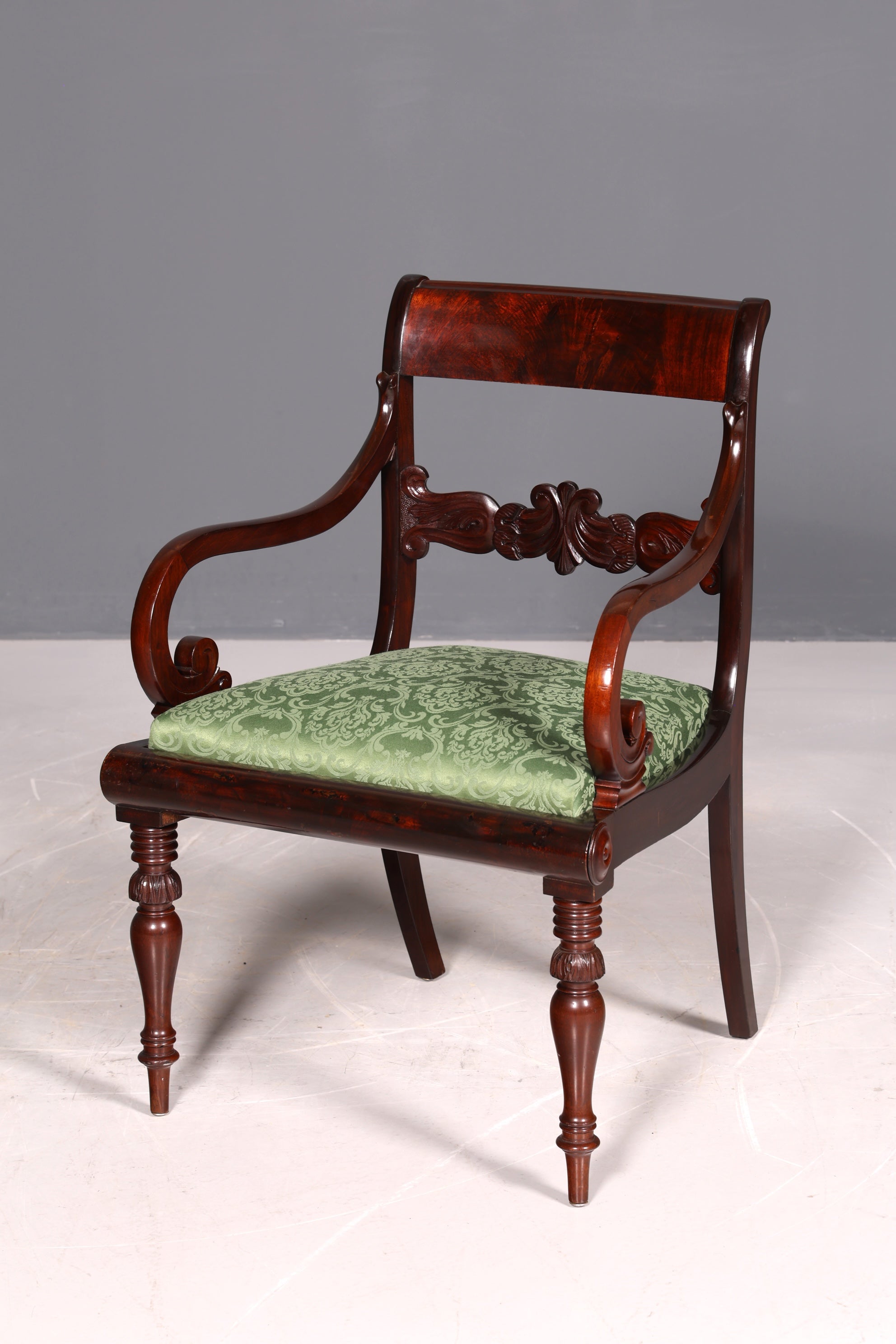 Wunderschöner Englischer Stuhl UK Küchenstuhl Antik Mahagoni Sekretär Stuhl Polsterstuhl 1 von 2