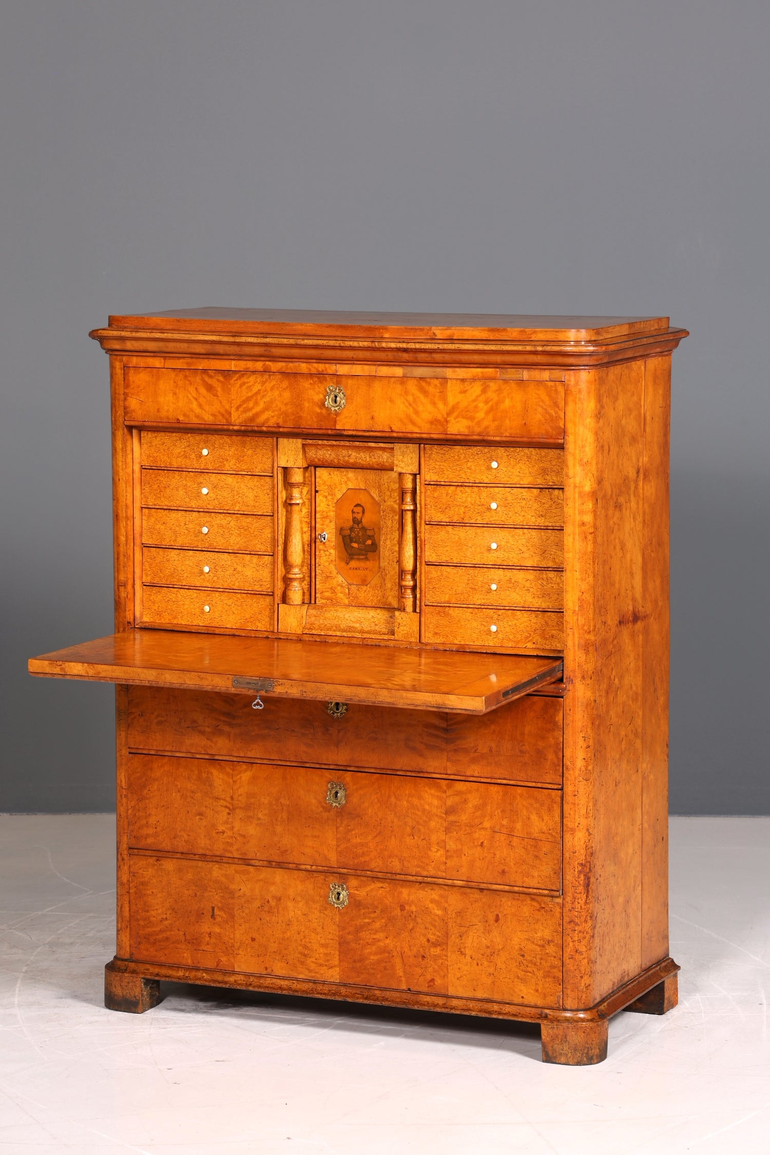 Edler Biedermeier Sekretär Vertiko Louis Philippe Highboard Kommode Schrank um 1880