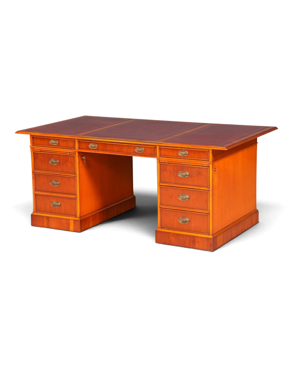 G721 Finish cm HELDENSE Wunderschöner Englischer Schreibtisch Englisch Eibe Desk Leder Auflage Antik Stil Bürotisch Office Desk (Kopie)