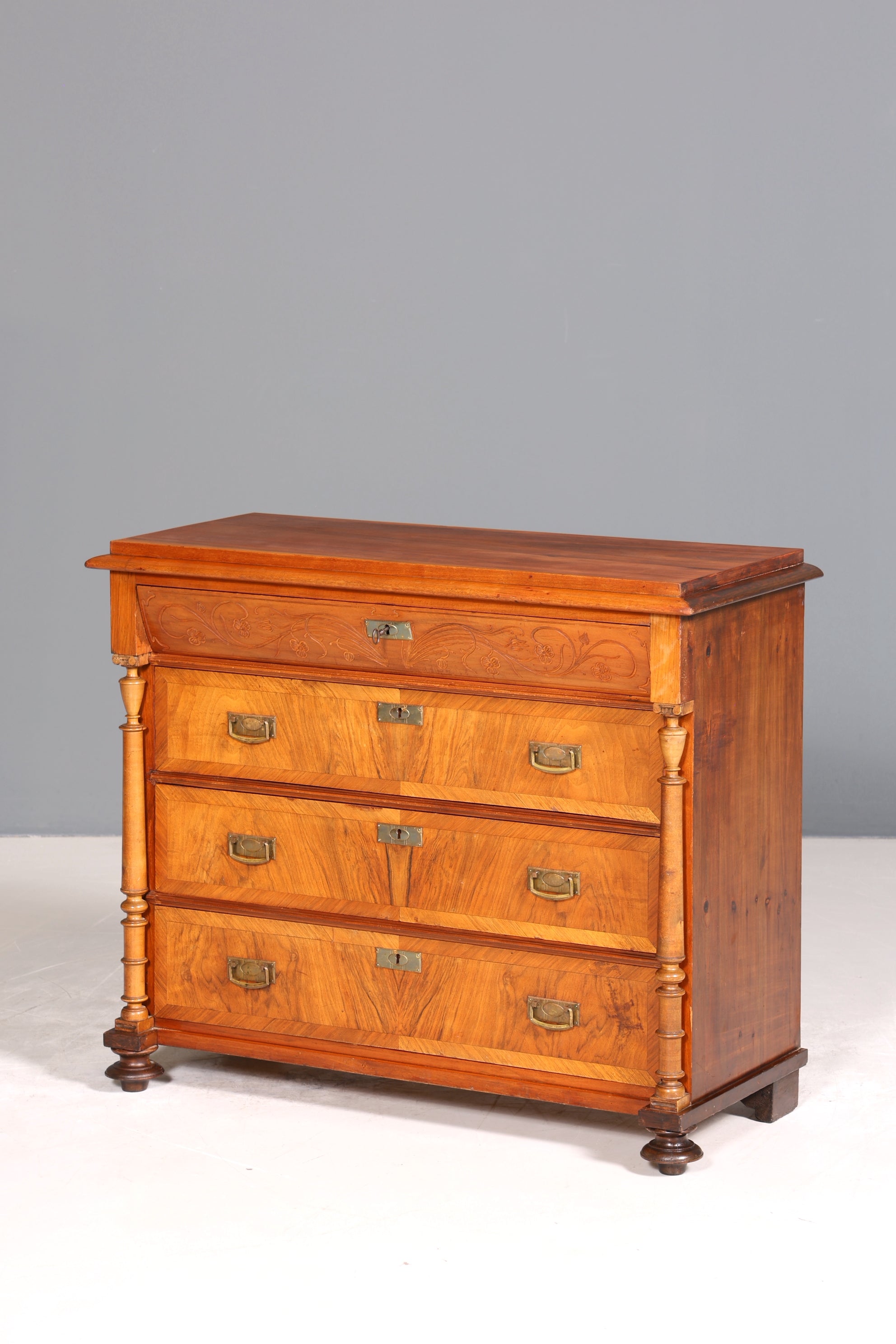 Stilvolle Gründerzeit Kommode Jugendstil Antik Sideboard Schubladenkom