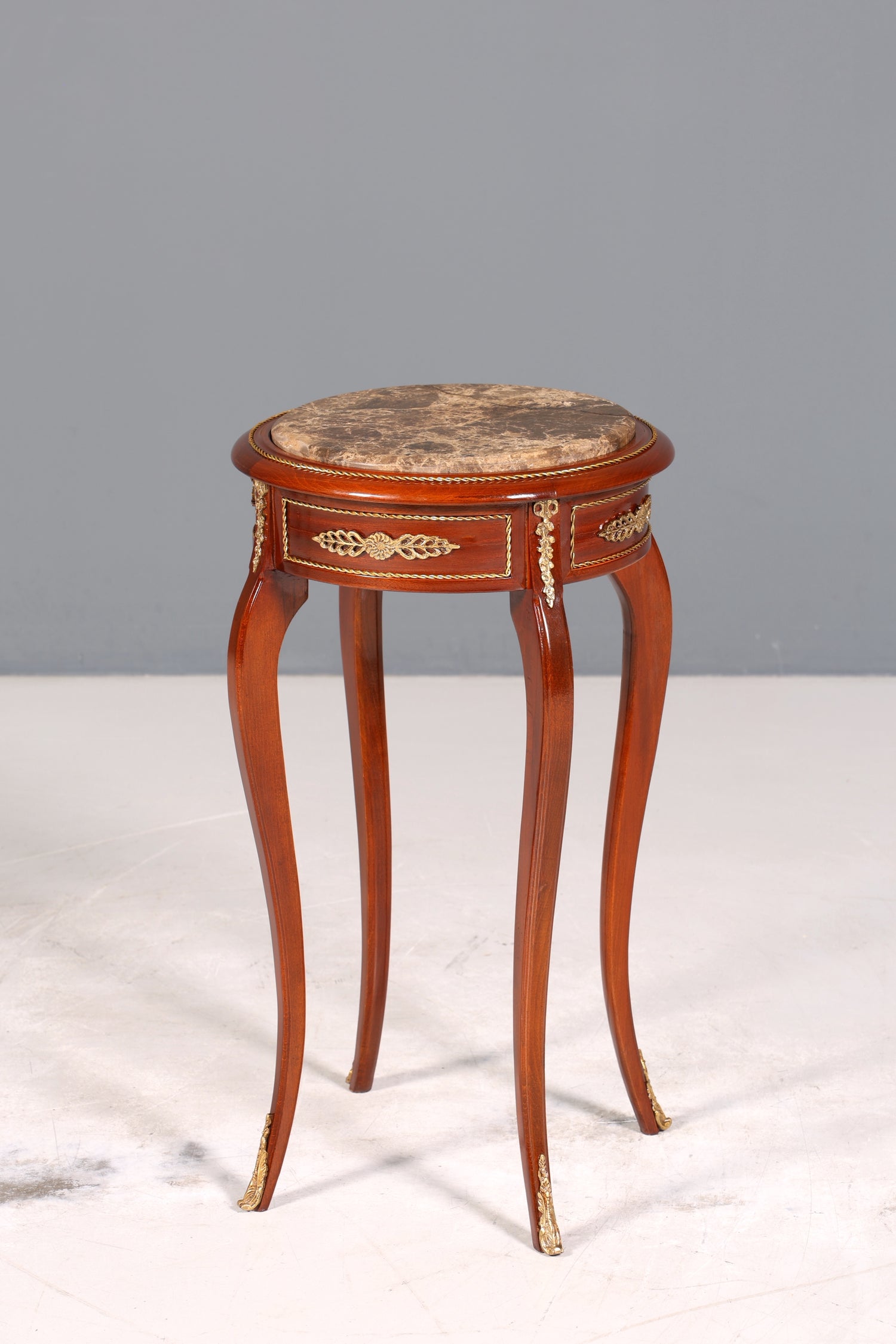 BA09-1 Finish MIT BESCHÄDIGUNG / Wunderschöner Barock Stil Beistelltisch Blumentisch Antik Stil Marmor Säule