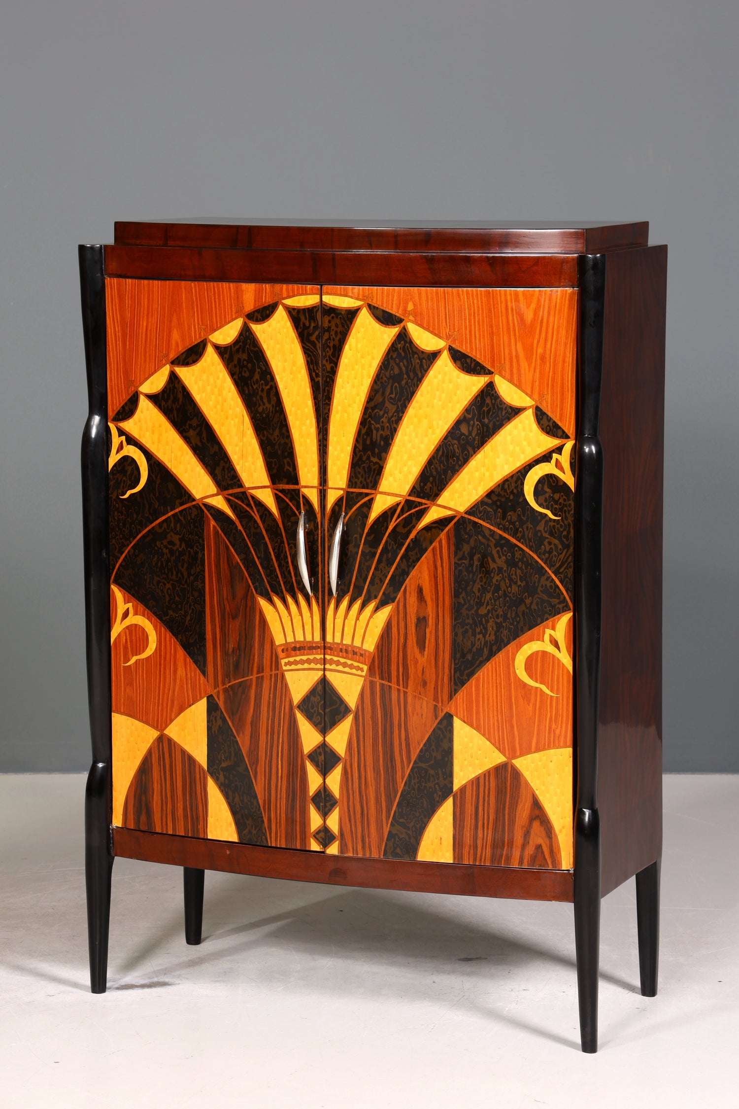 Wunderschönes Art Deco Stil Highboard Schrank Kommode Vertiko Sun Cabinet