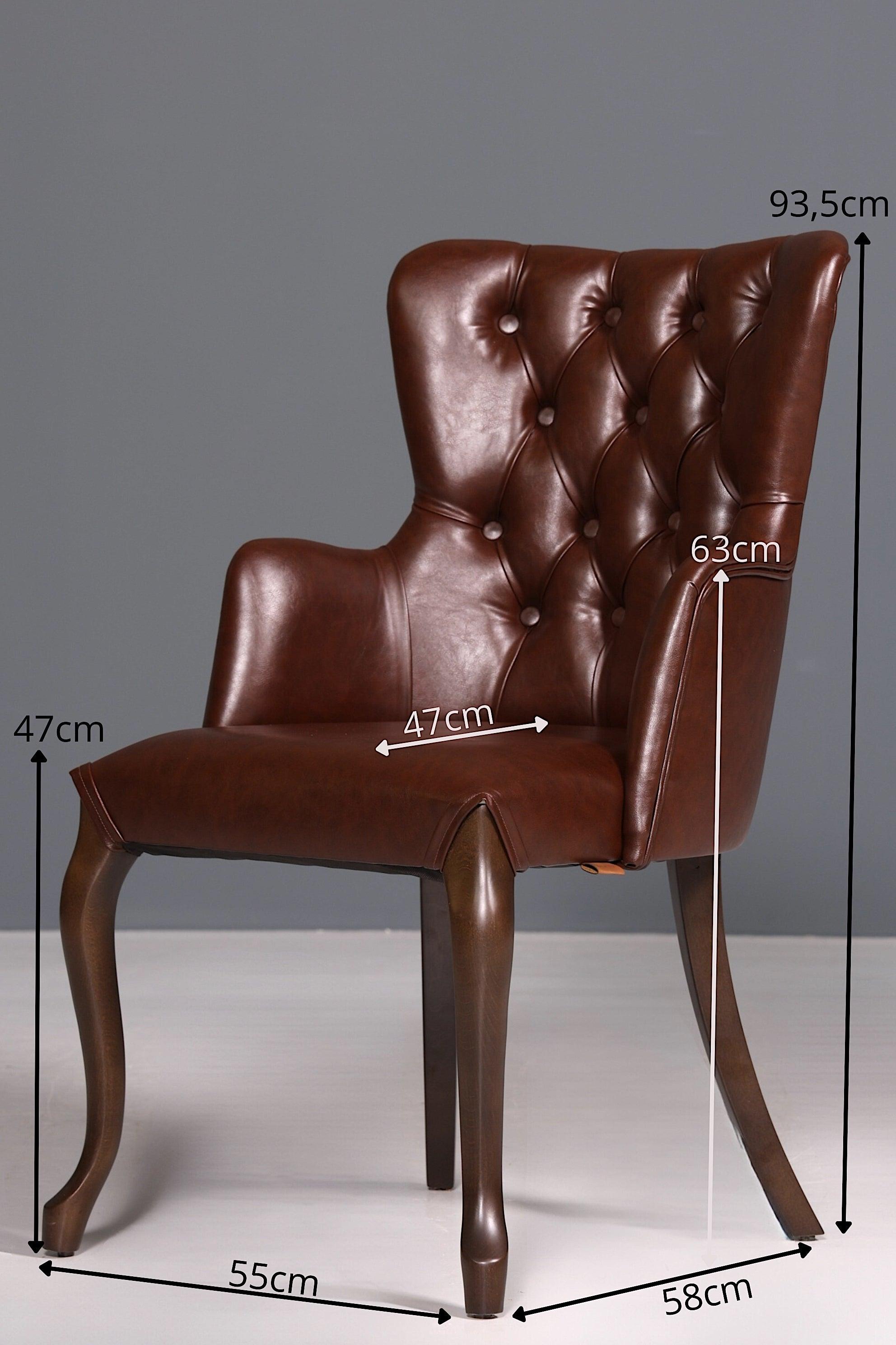 Edler Chesterfield Stil Armlehnstuhl "Manila Brown" Esszimmerstuhl Küchenstuhl Sekretär Stuhl