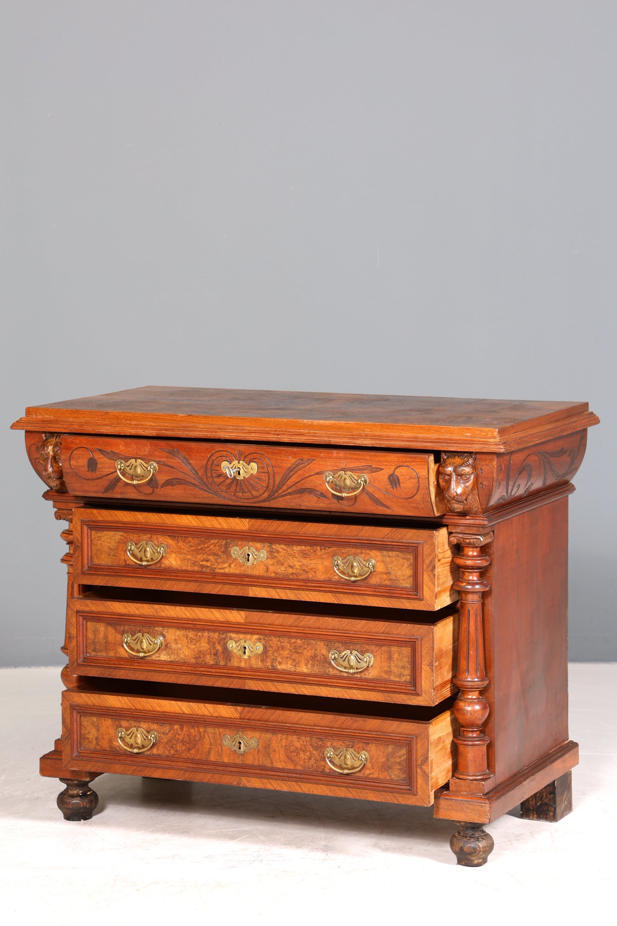 Stilvolle Gründerzeit Kommode Jugendstil Antik Sideboard Schubladenkommode