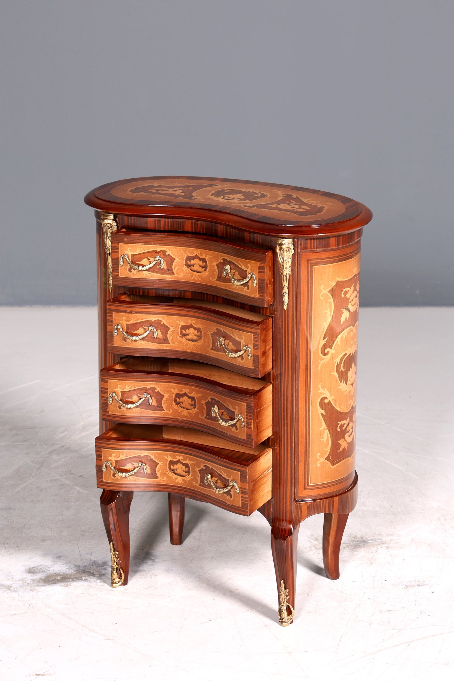 Wunderschöne Barock Stil Kommode Antik Stil Beistelltisch Messing Schränkchen