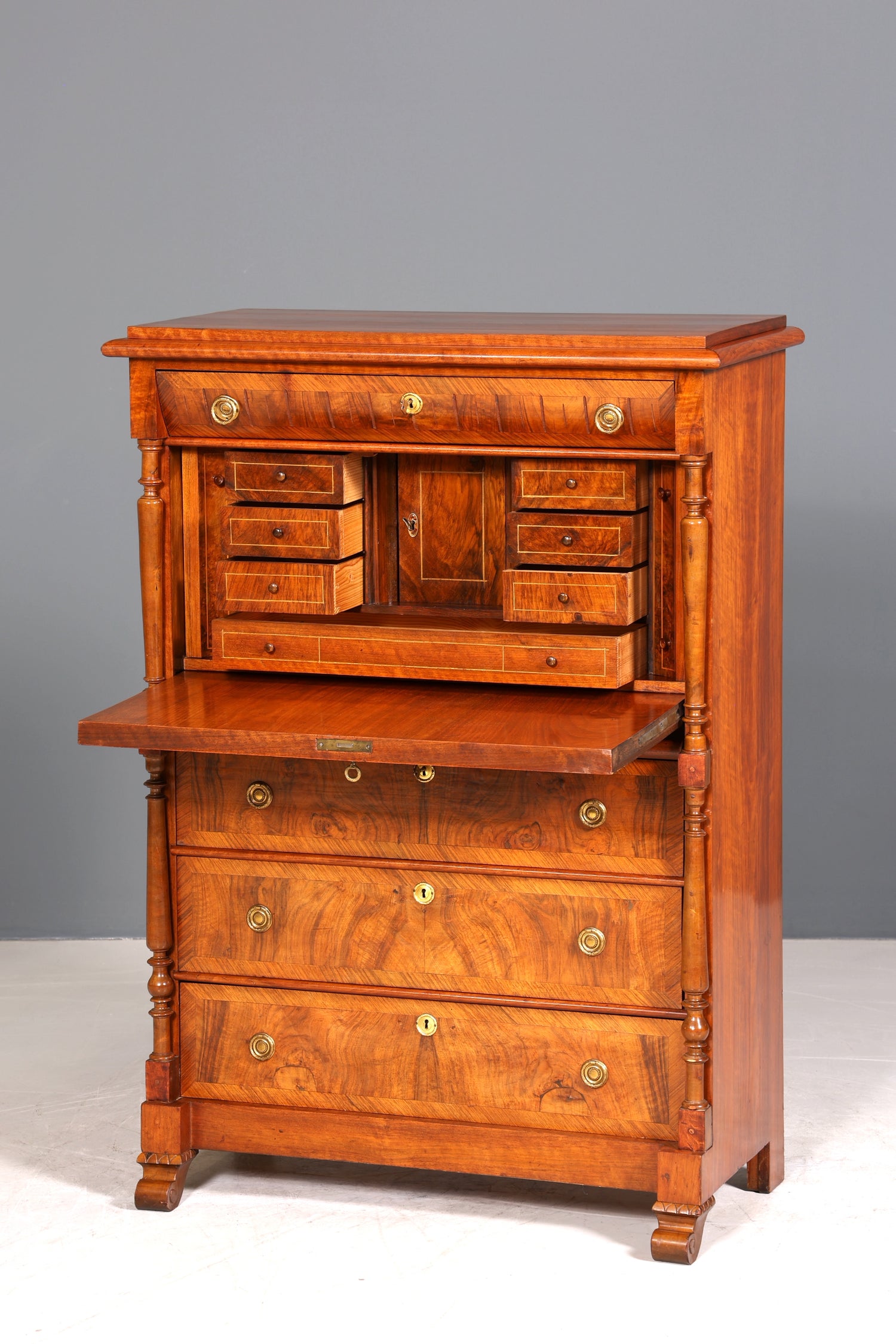 Edler Gründerzeit Sekretär Vertiko Highboard Jugendstil Kommode Schrank um 1880