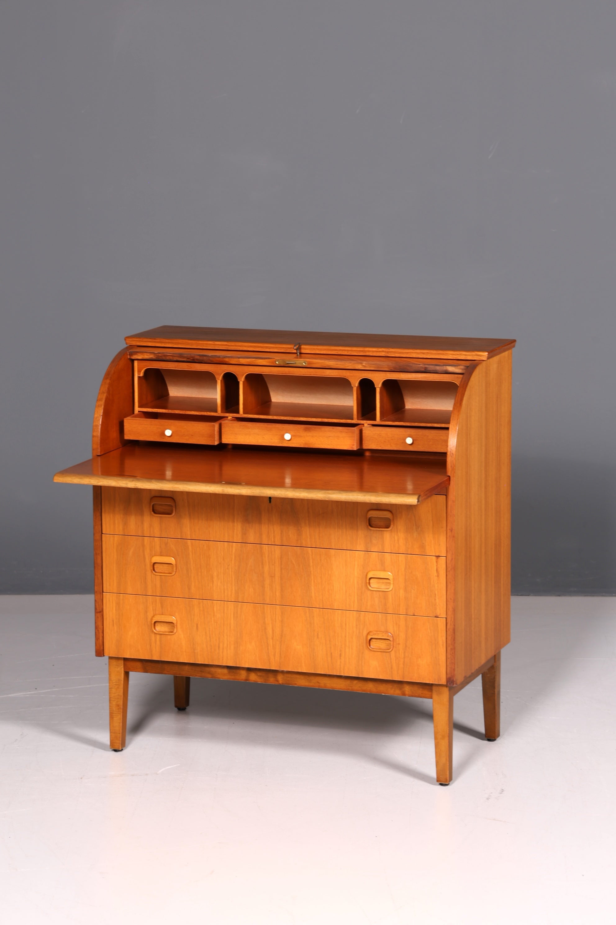 Wunderschöner Mid Century Rollladen Sekretär Danish Design Schreibkommode 60er Jahre