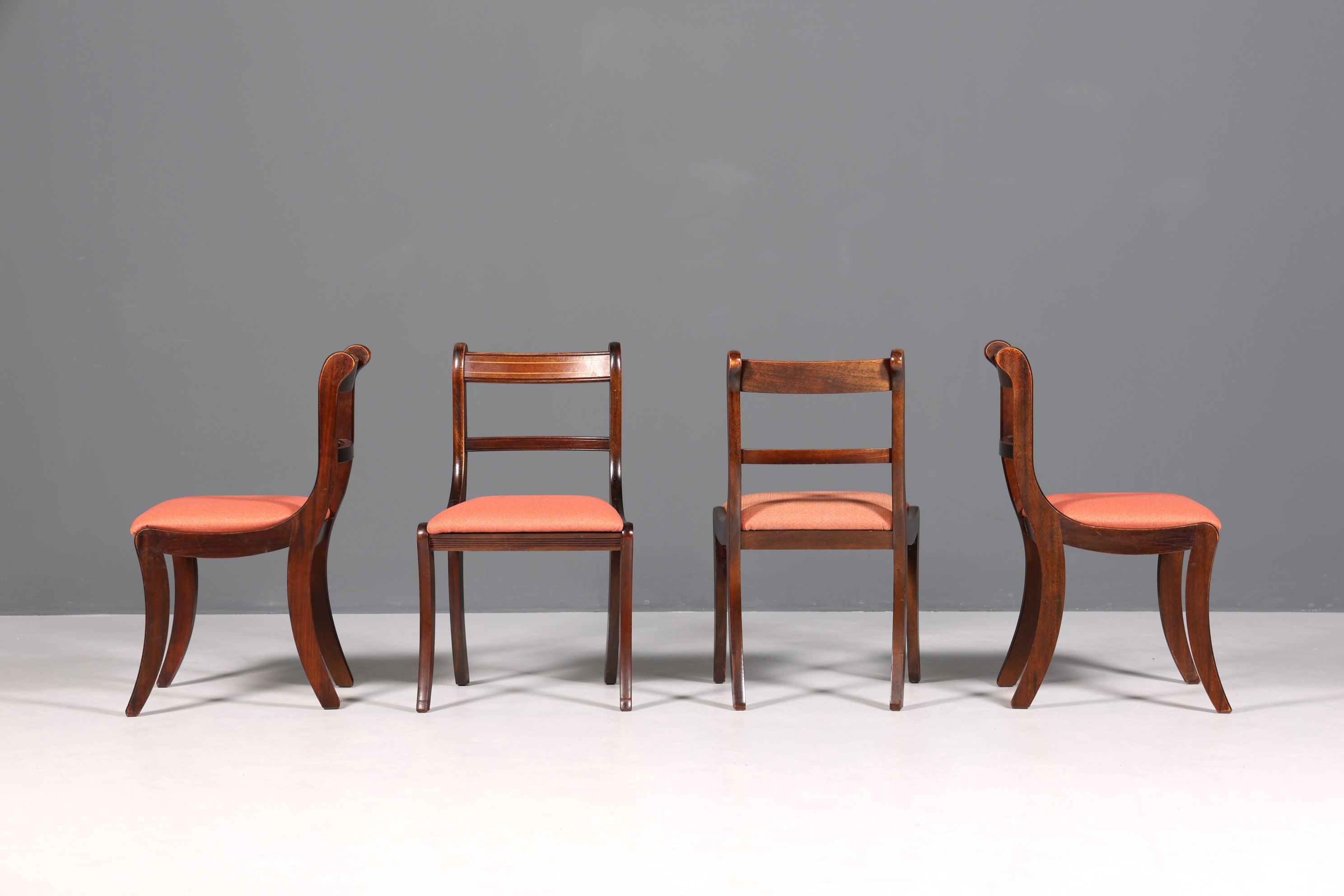 4x Edle Englische Stühle Englisch Dining Chairs Mahagoni Küchenstühle Stuhlset