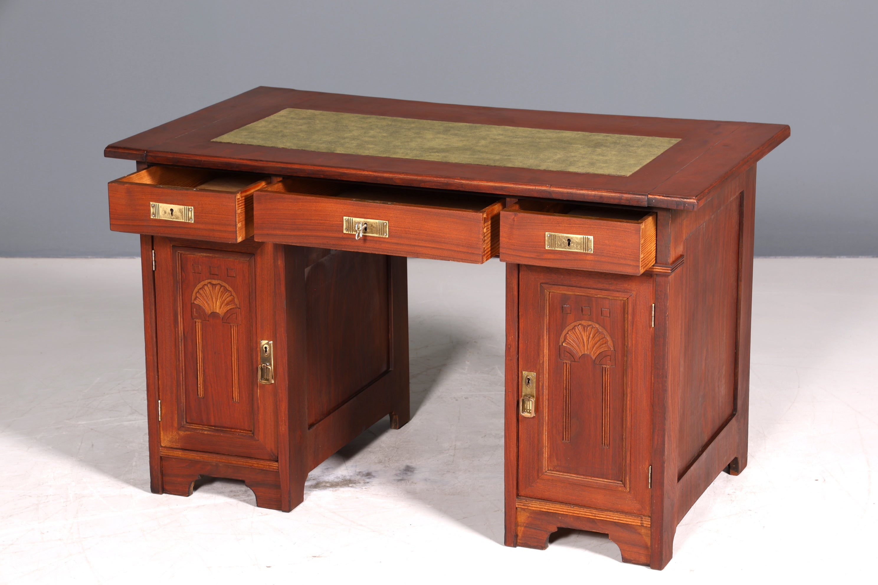 Traumhafter Jugendstil Schreibtisch Gründerzeit Bürotisch echt Holz Desk Office Table