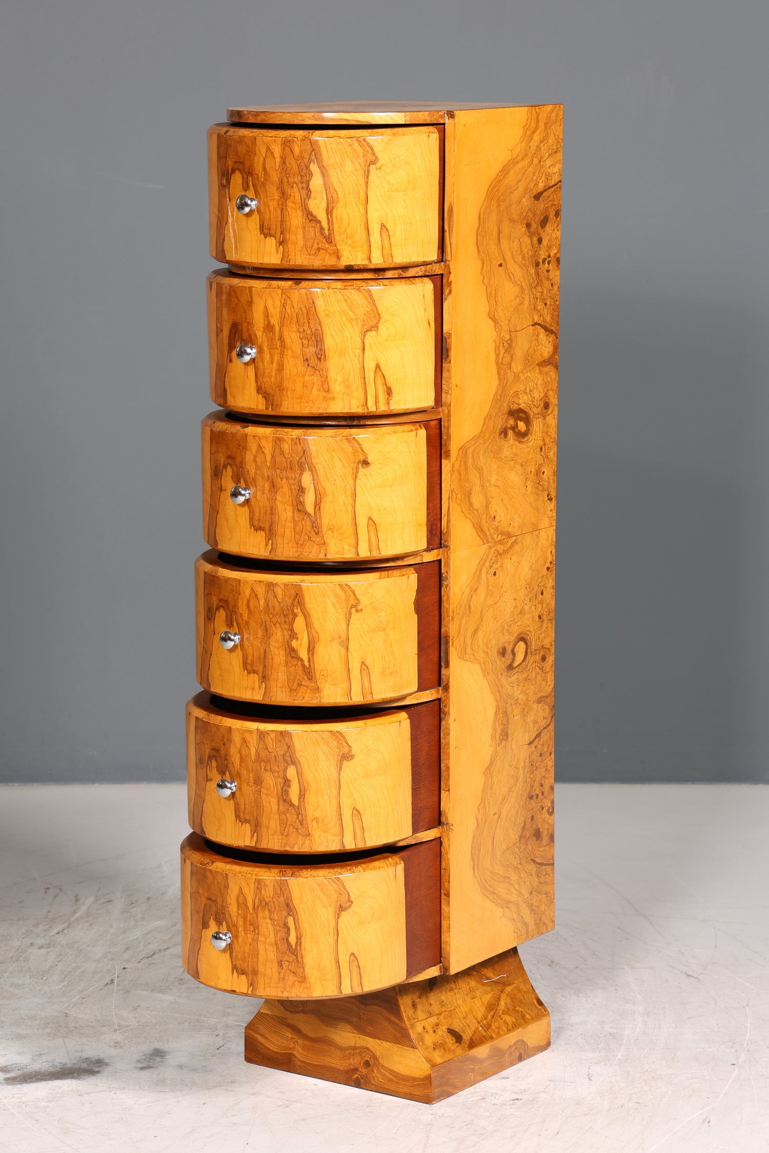 Traumhafte Art Deco Stil Birke Highboard Kommode Vertiko Schubladenkommode