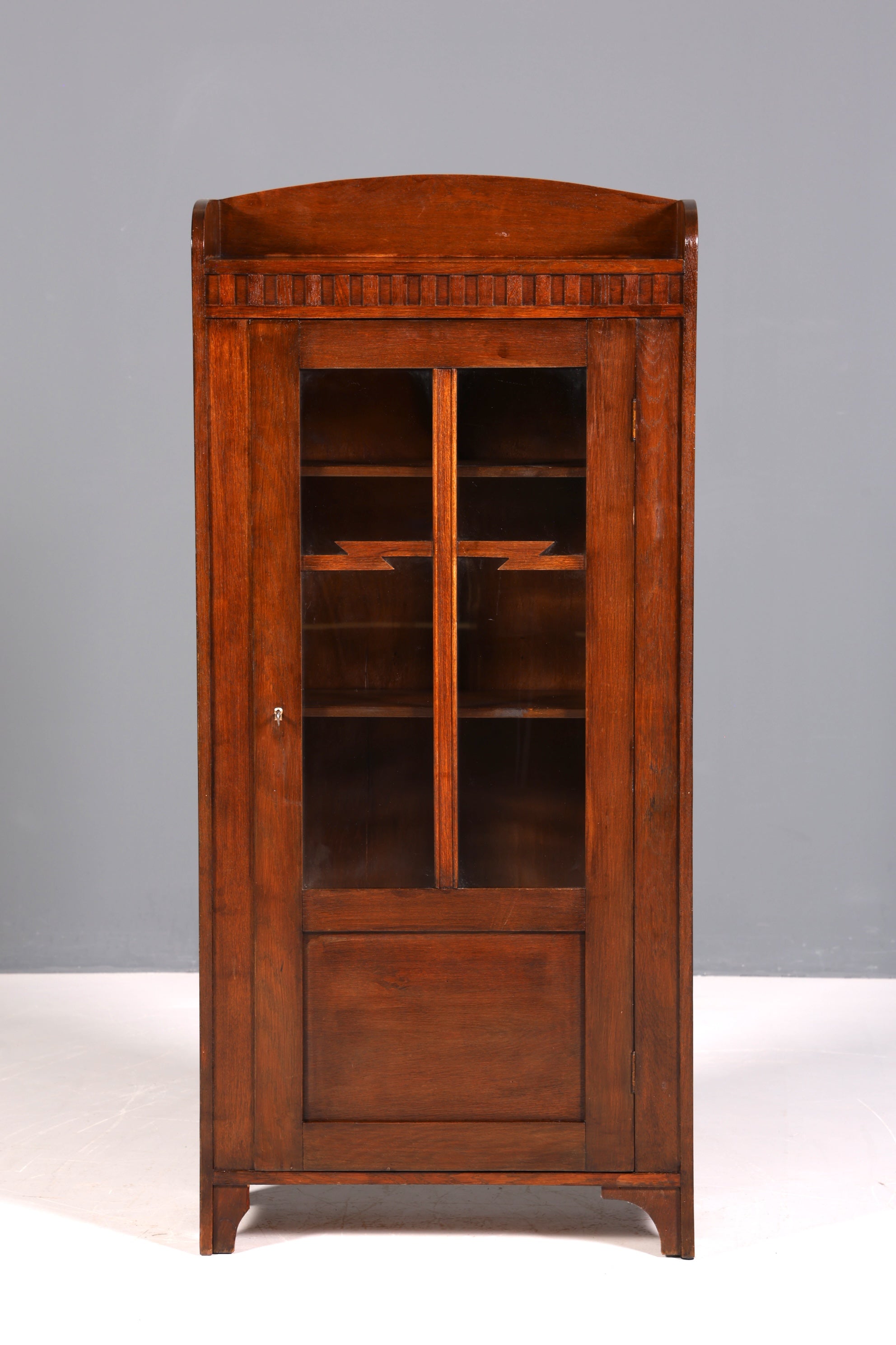 Traumhafte Jugendstil Vitrine Antike Eiche Holz Bücherschrank Antik Schrank Geschirrschrank